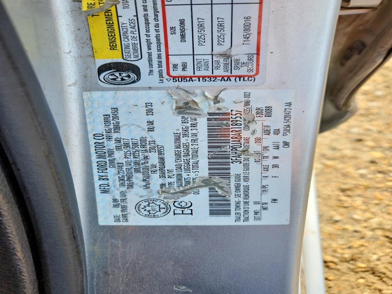 2010 Ford Fusion Sel Silver vin: 3FAHP0JA8AR189557
