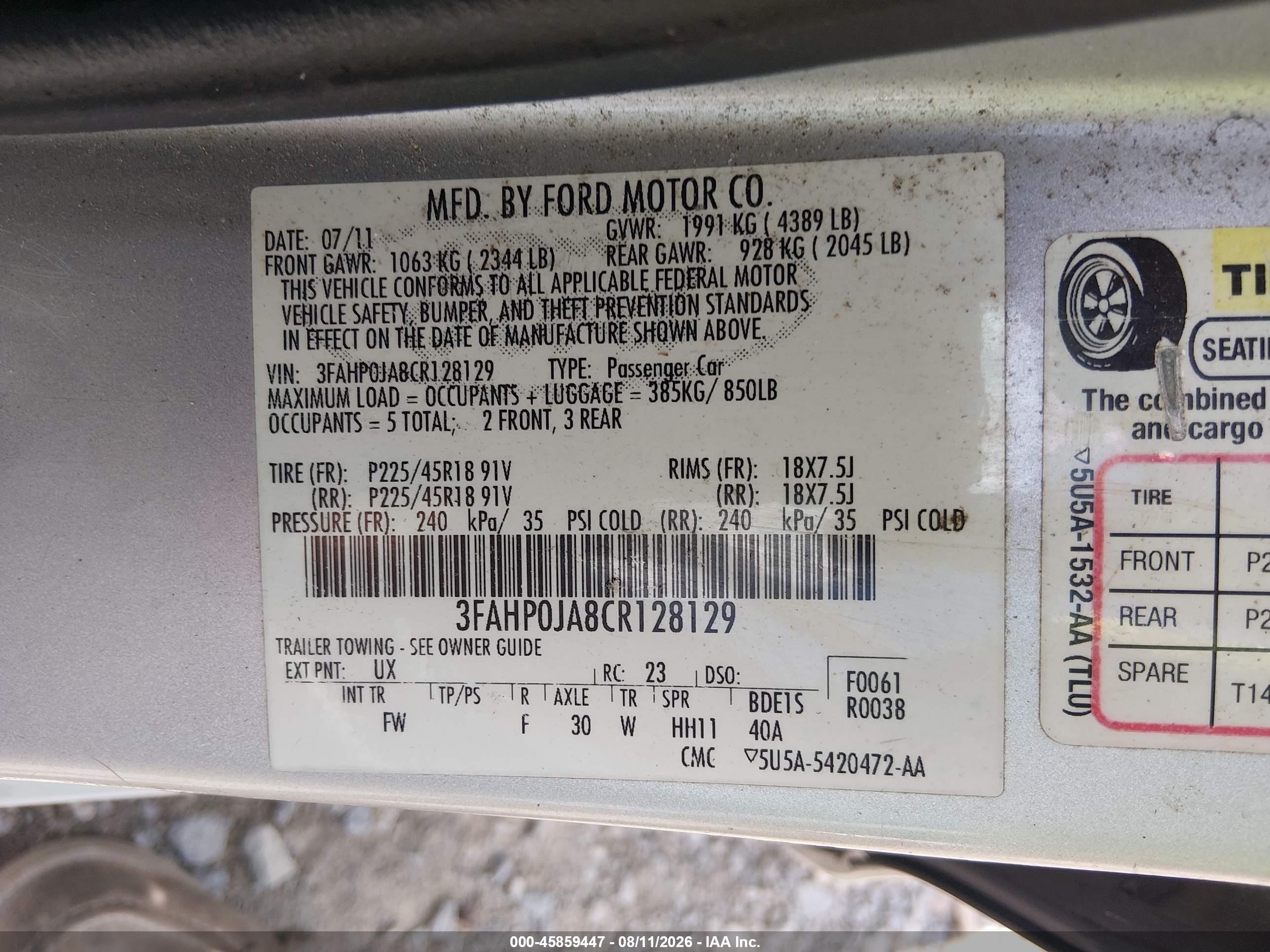 2012 Ford Fusion Sel Silver vin: 3FAHP0JA8CR128129