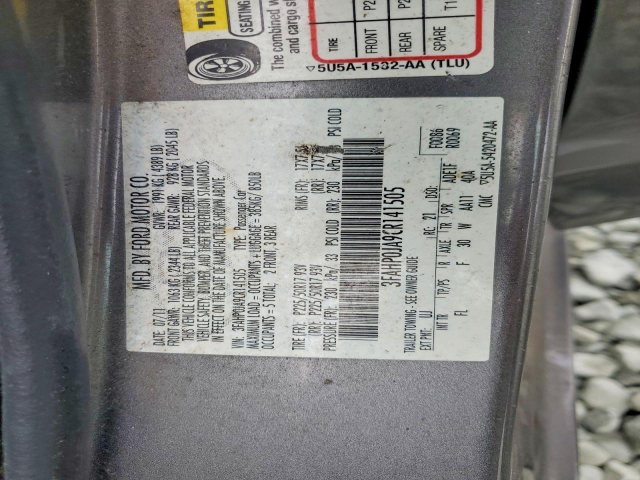 2012 Ford Fusion Gray vin: 3FAHP0JA9CR141505