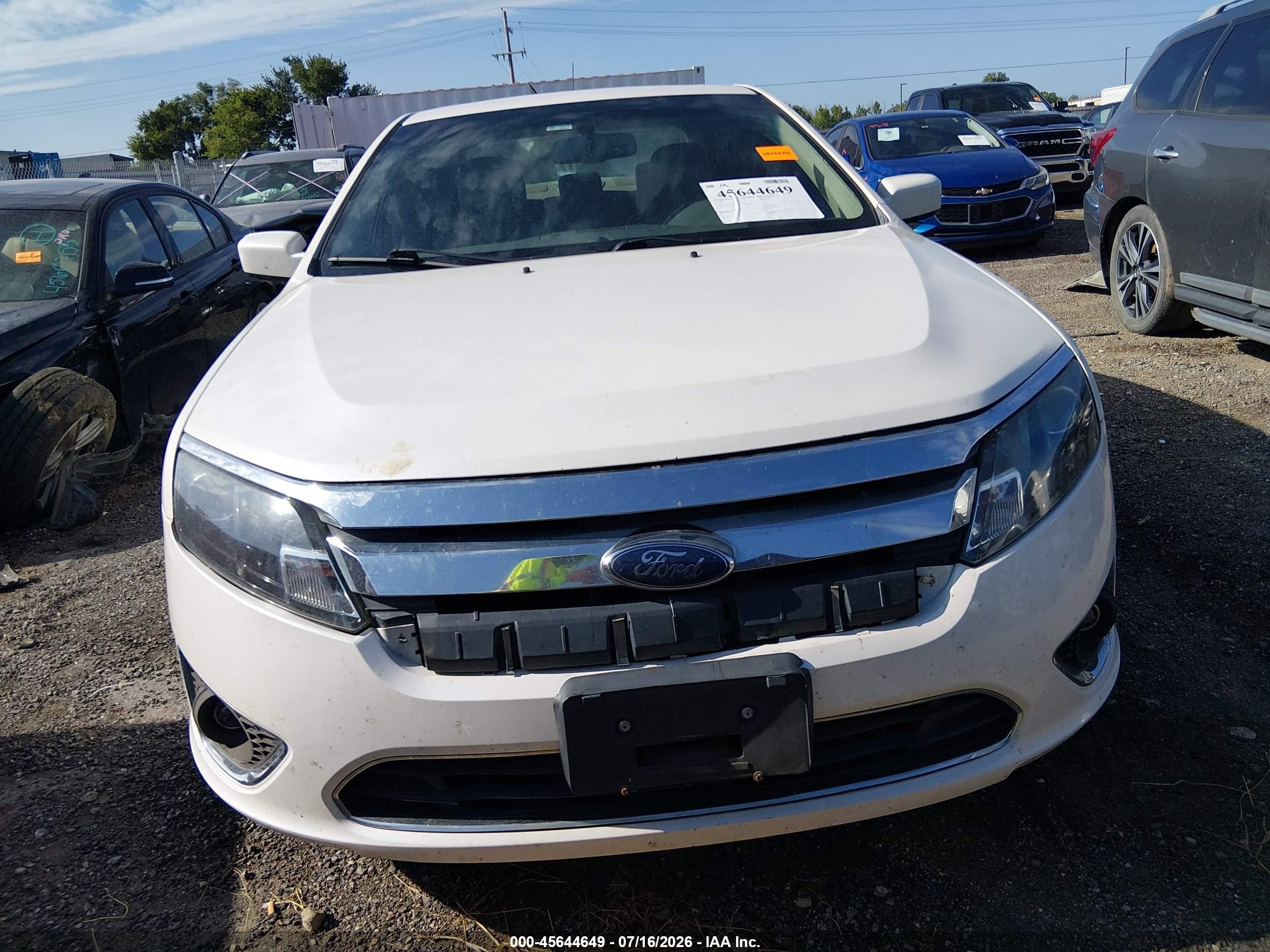 2010 Ford Fusion Sel White vin: 3FAHP0JAXAR187597