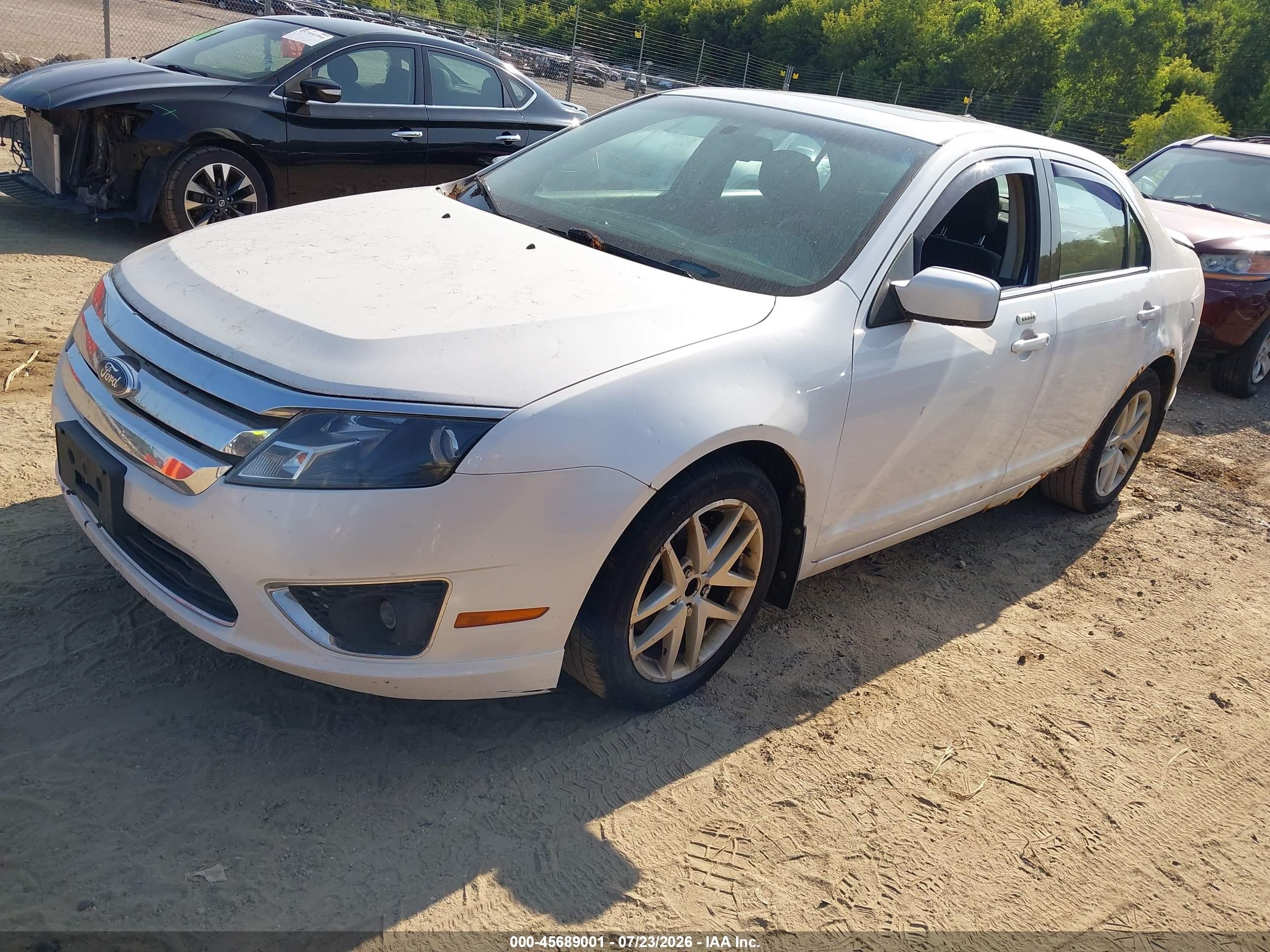 2011 Ford Fusion Sel White vin: 3FAHP0JAXBR175659