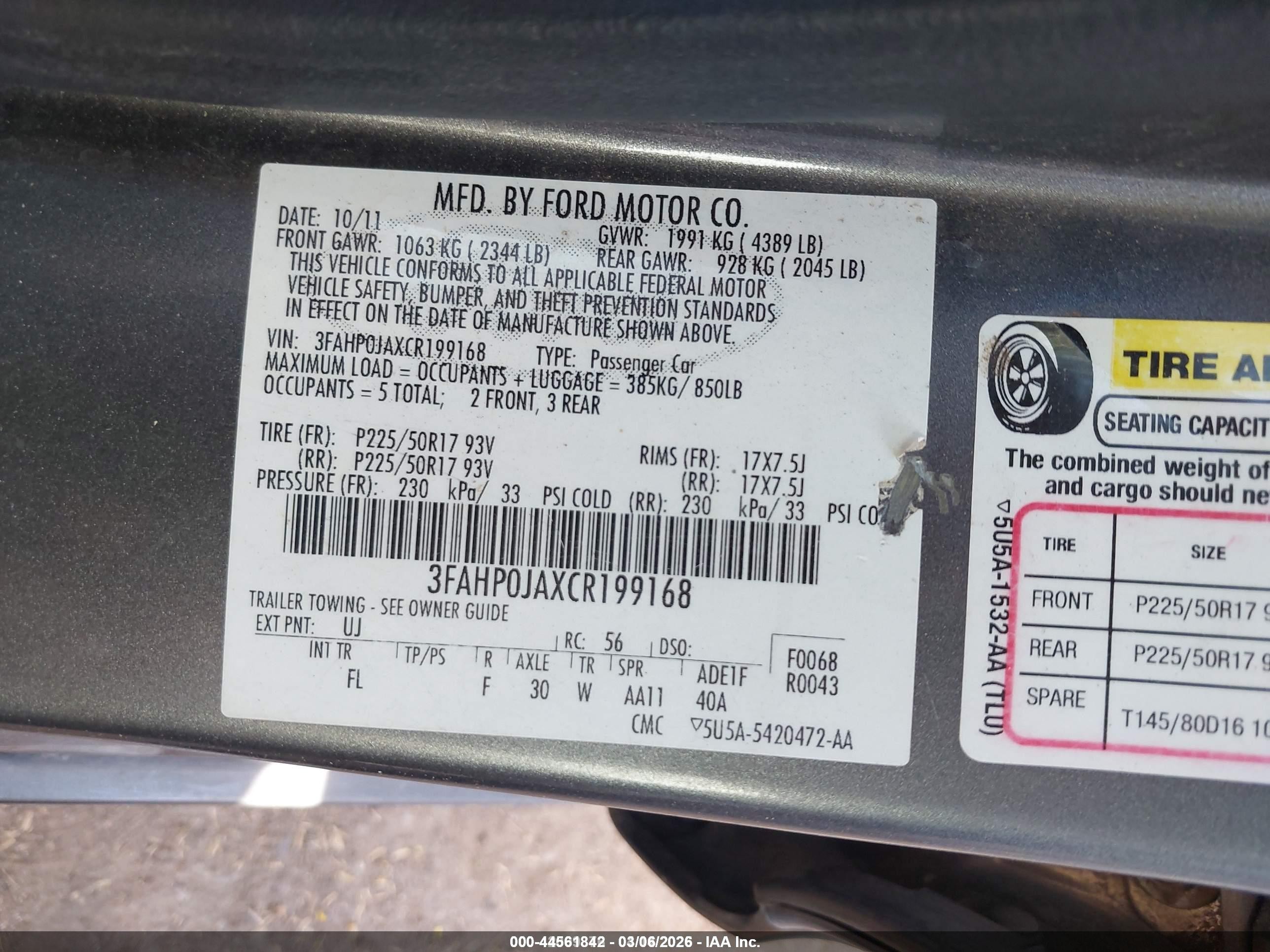 2012 Ford Fusion Sel Gray vin: 3FAHP0JAXCR199168
