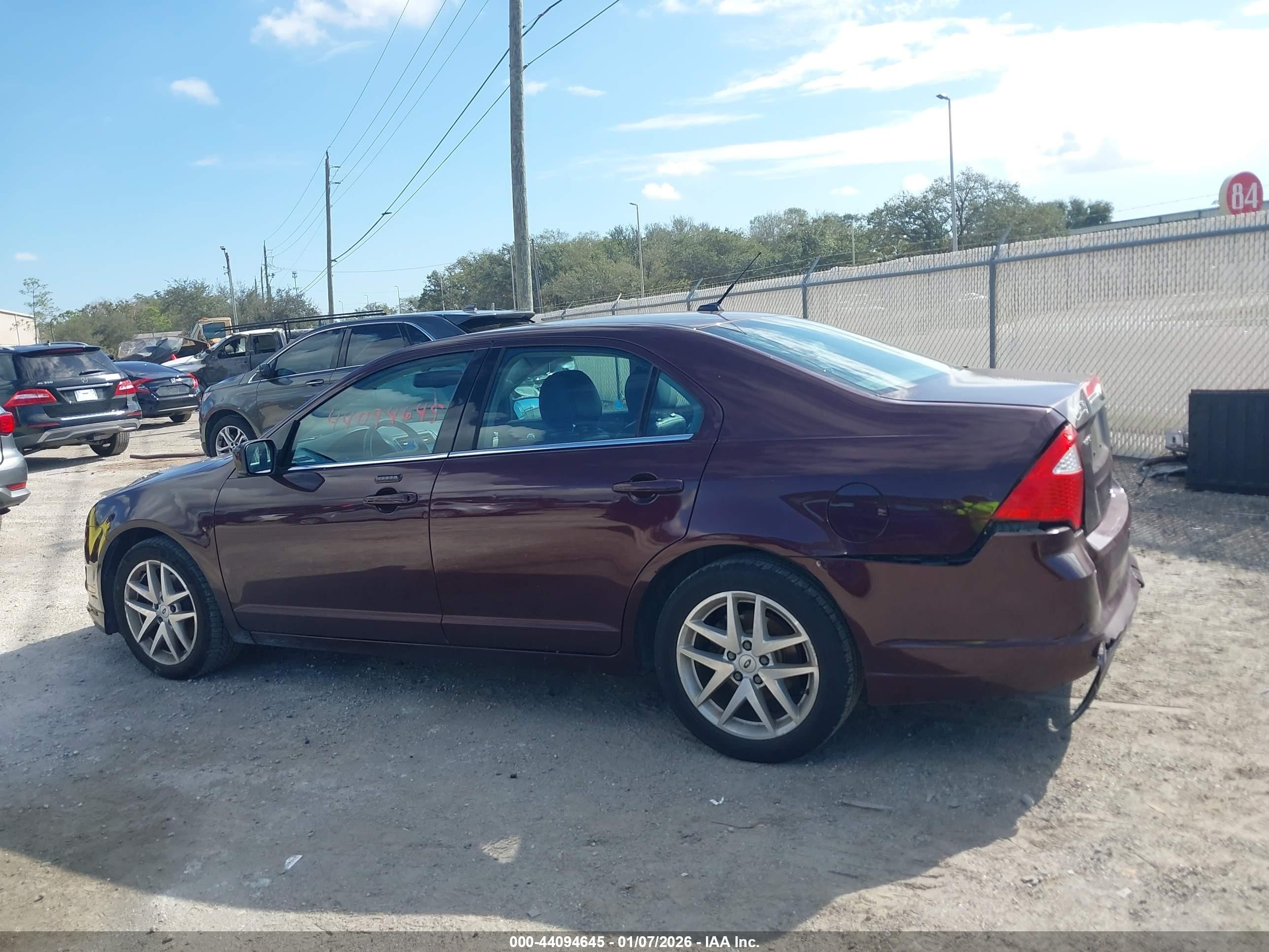2012 Ford Fusion Sel Maroon vin: 3FAHP0JAXCR433437