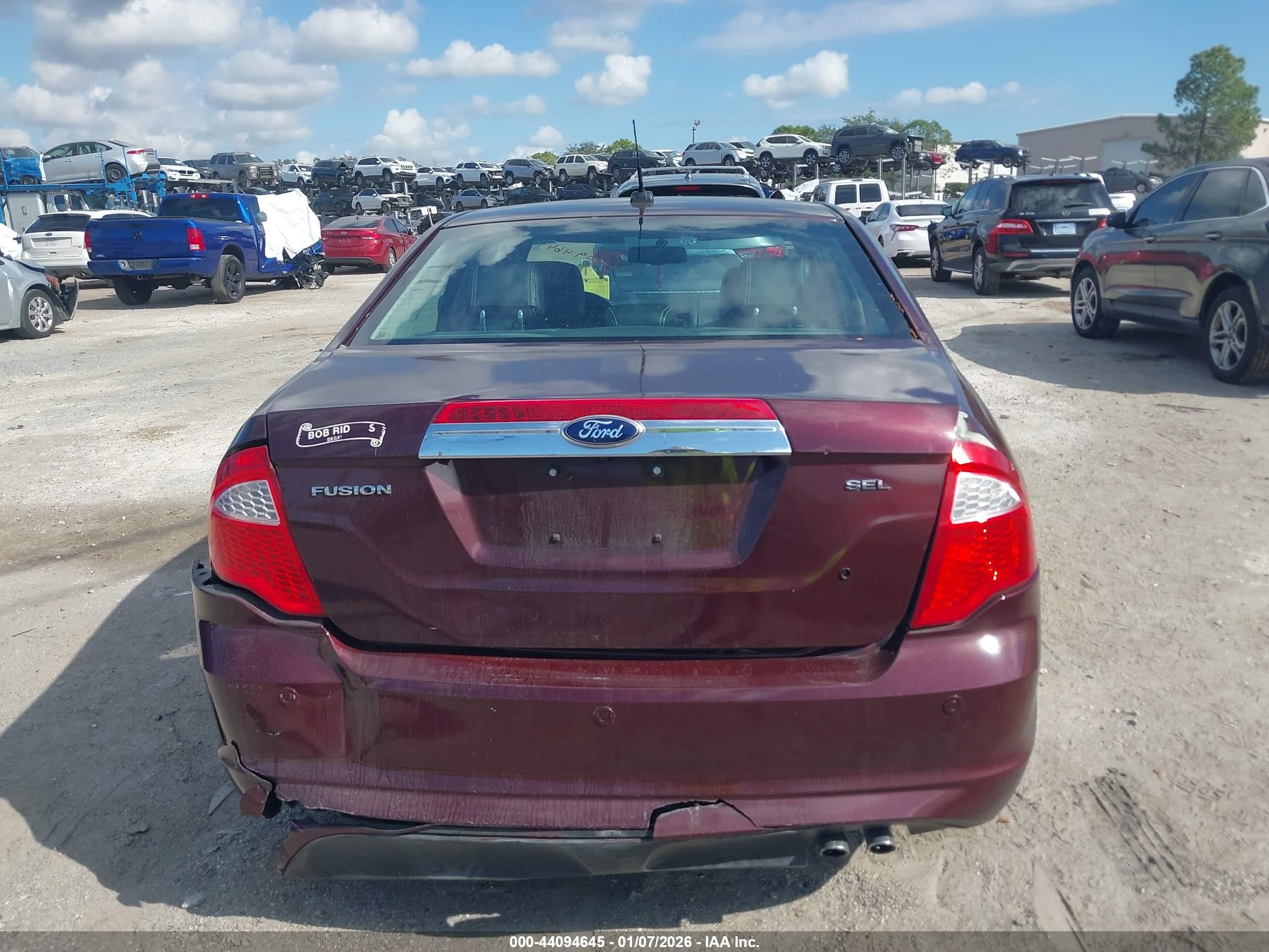 2012 Ford Fusion Sel Maroon vin: 3FAHP0JAXCR433437