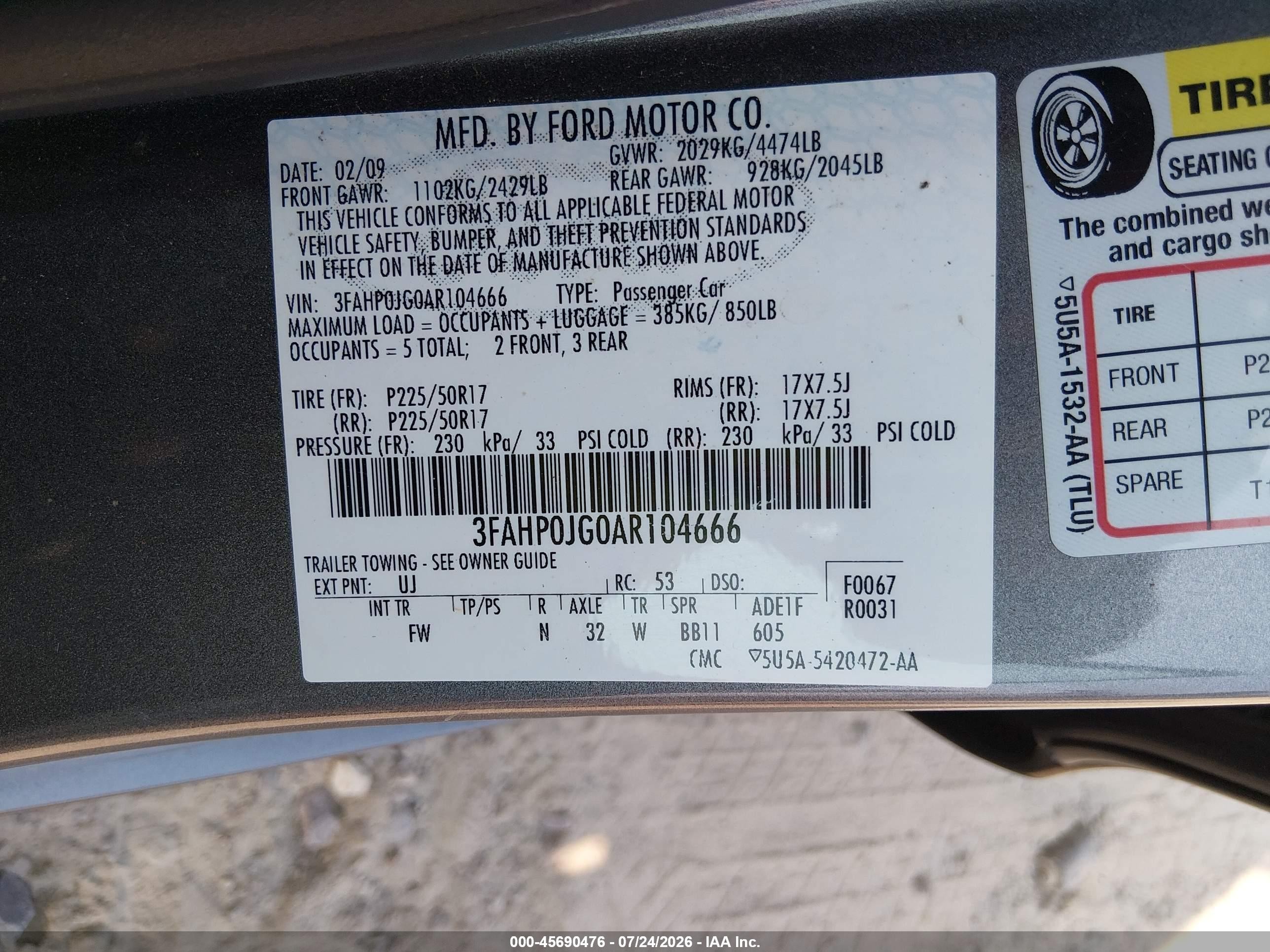 2010 Ford Fusion Sel Gray vin: 3FAHP0JG0AR104666