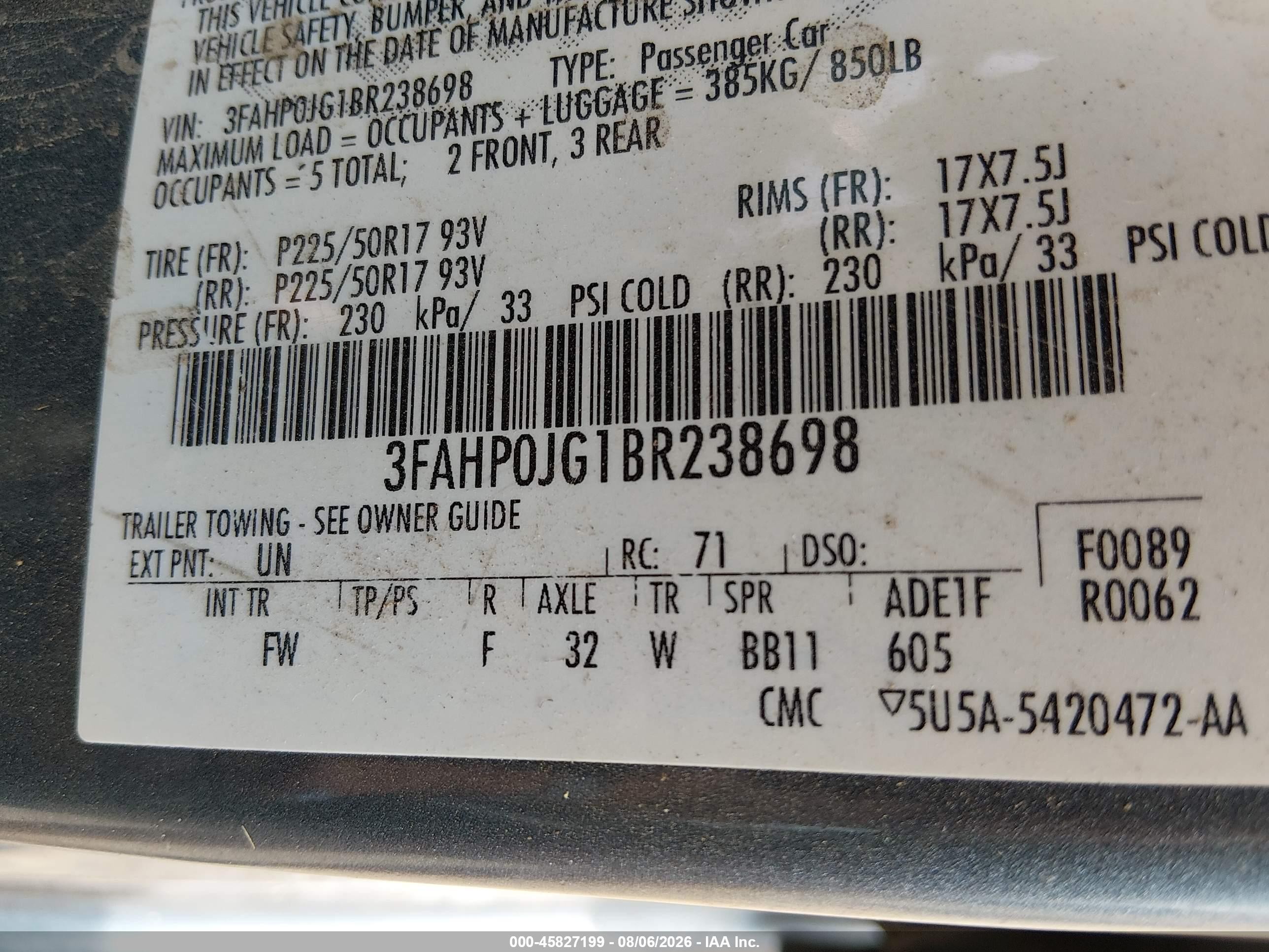 2011 Ford Fusion Sel Синий vin: 3FAHP0JG1BR238698
