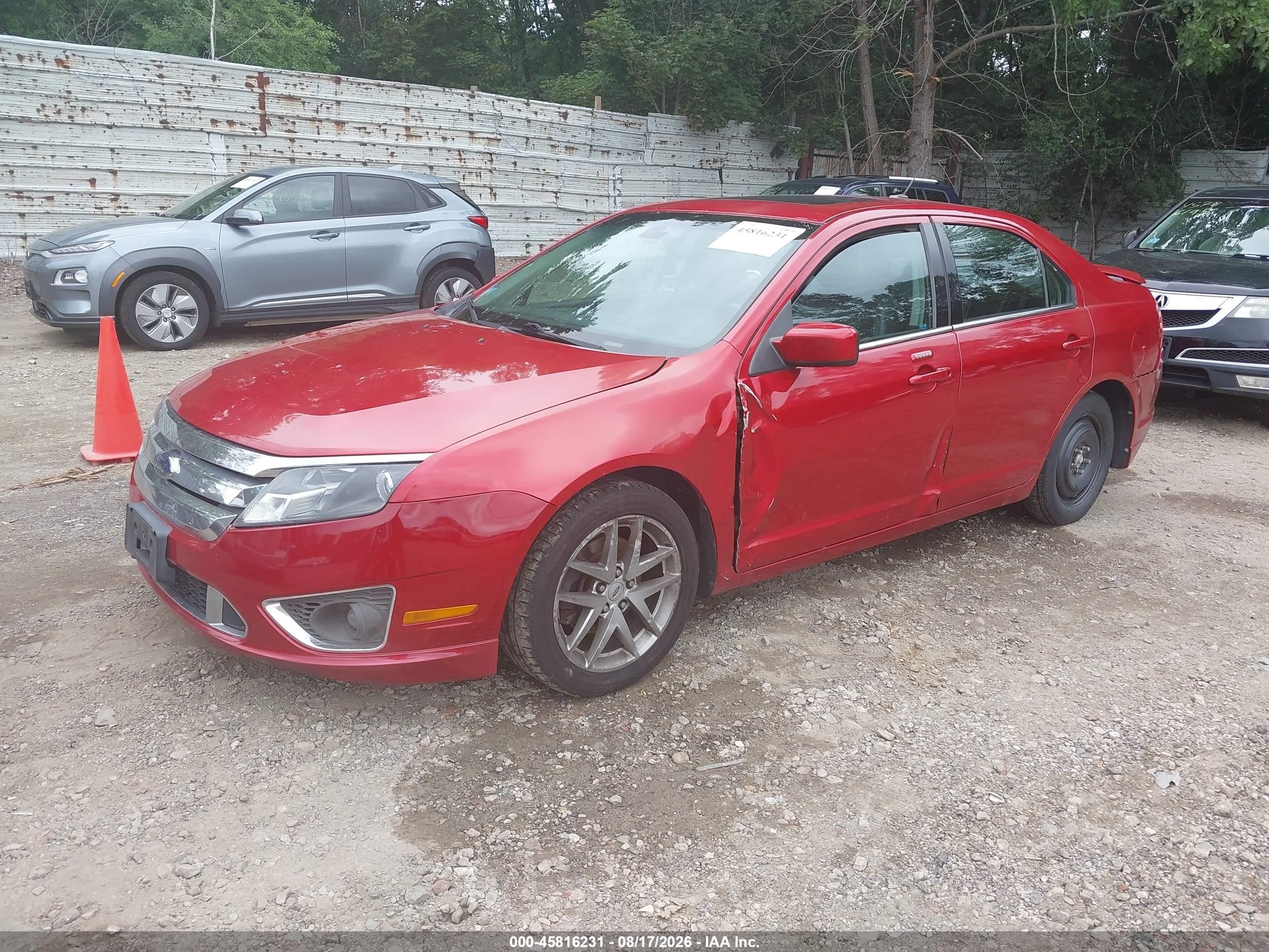 2011 Ford Fusion Sel Red vin: 3FAHP0JG2BR290762