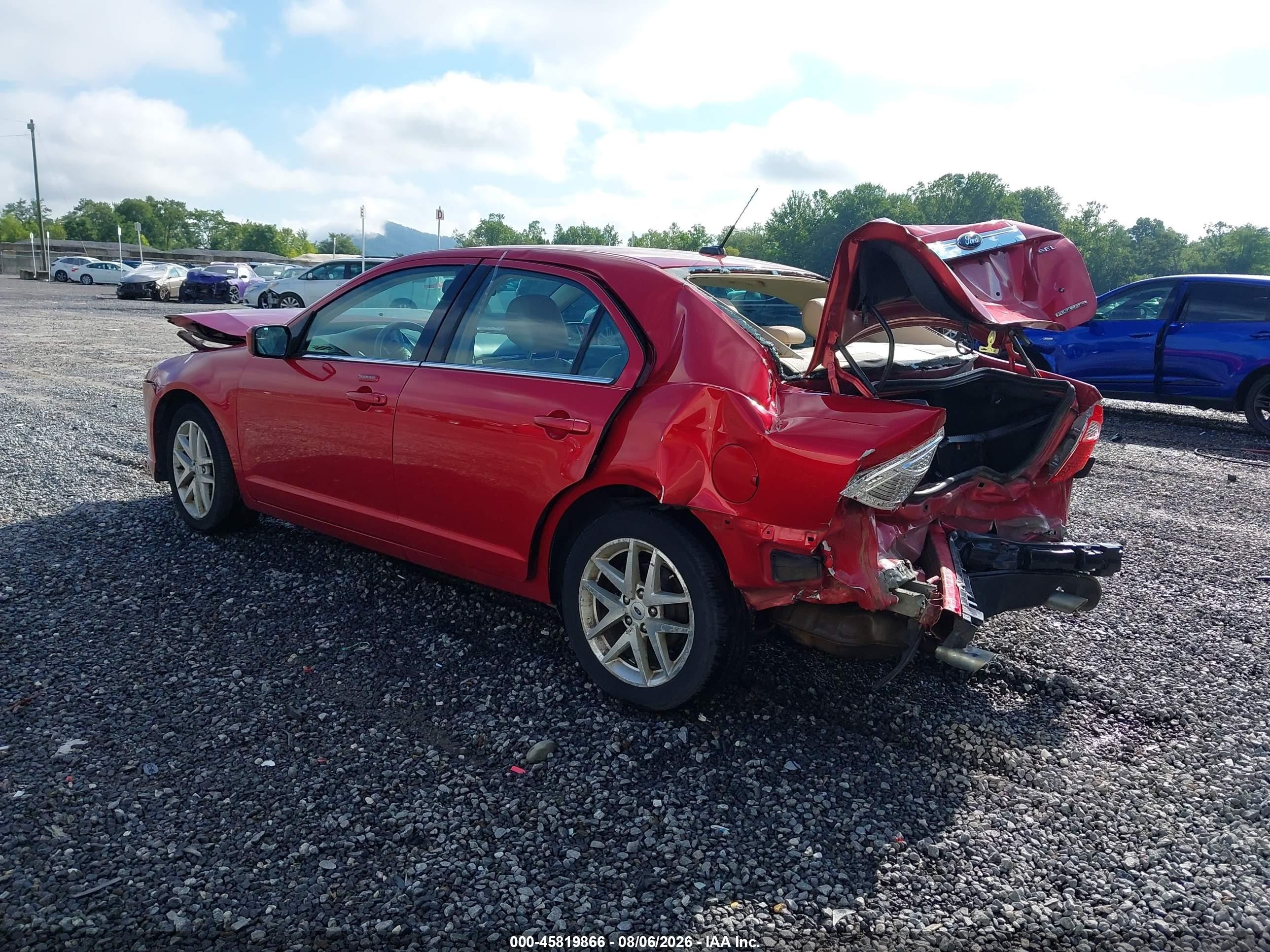 2011 Ford Fusion Sel Red vin: 3FAHP0JG2BR325283