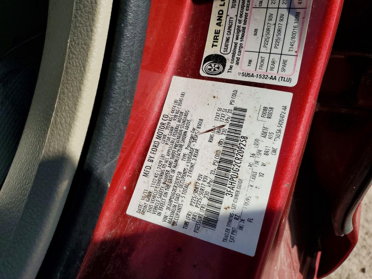 2012 Ford Fusion Sel Красный vin: 3FAHP0JG2CR209258
