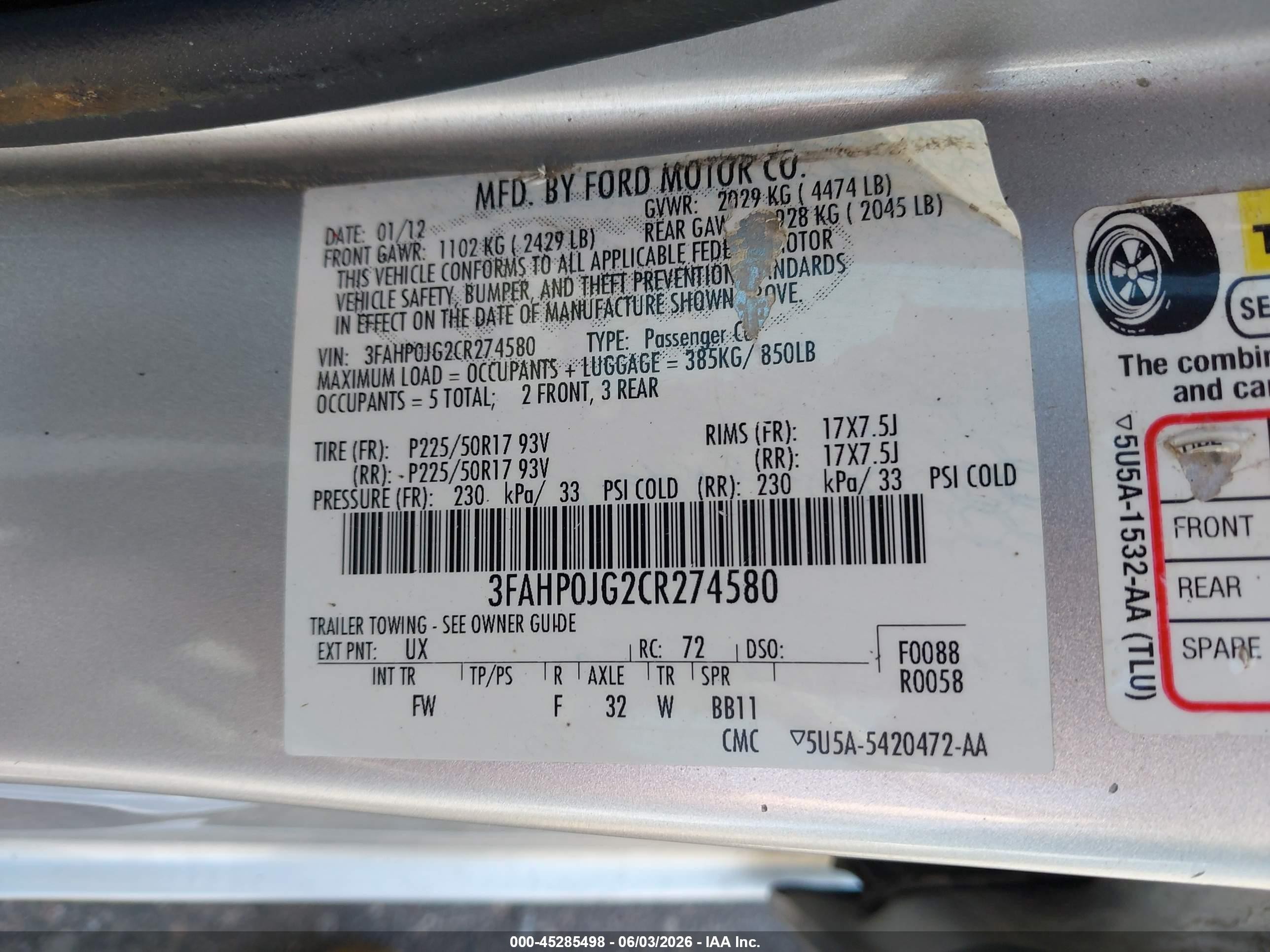 2012 Ford Fusion Sel Silver vin: 3FAHP0JG2CR274580