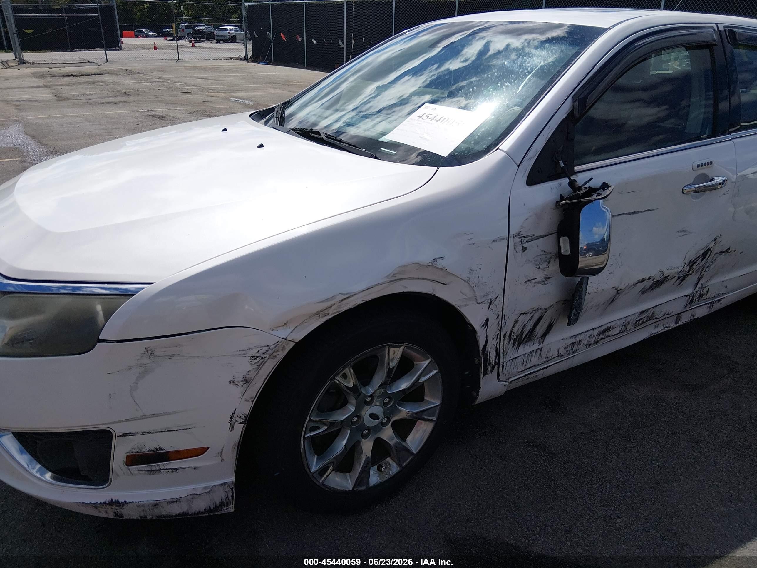 2012 Ford Fusion Sel White vin: 3FAHP0JG2CR299236