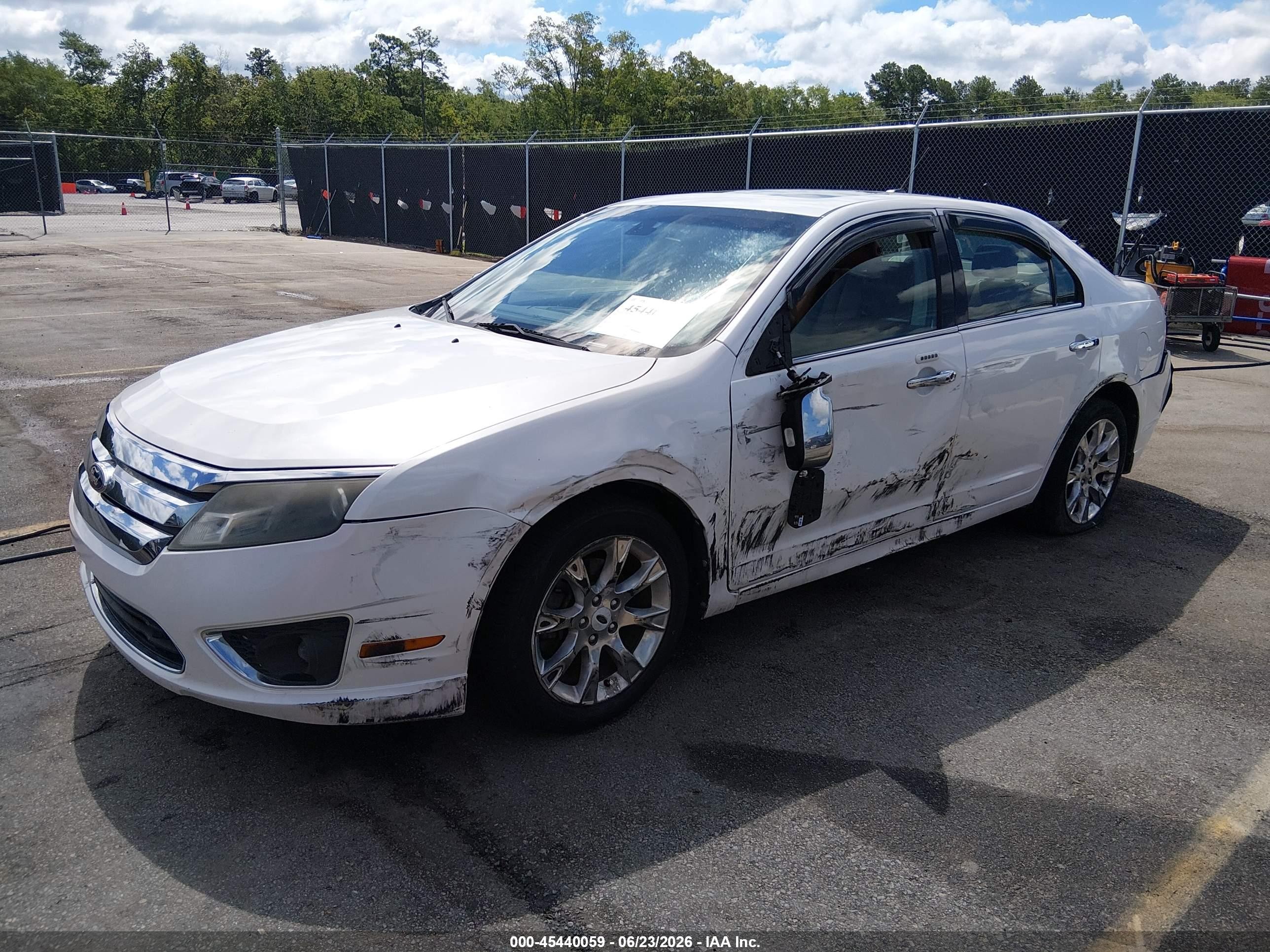 2012 Ford Fusion Sel White vin: 3FAHP0JG2CR299236