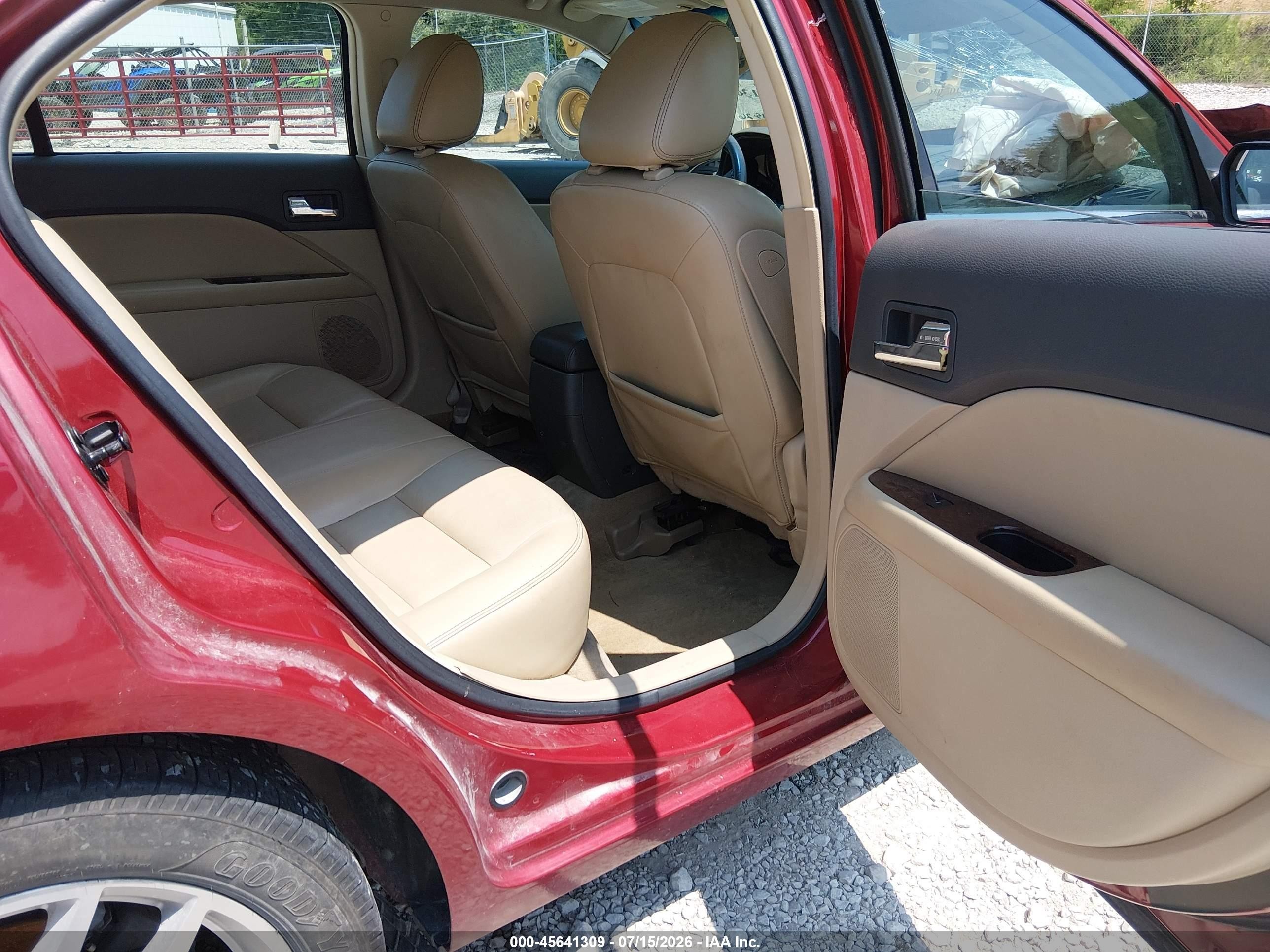 2010 Ford Fusion Sel Maroon vin: 3FAHP0JG3AR158706