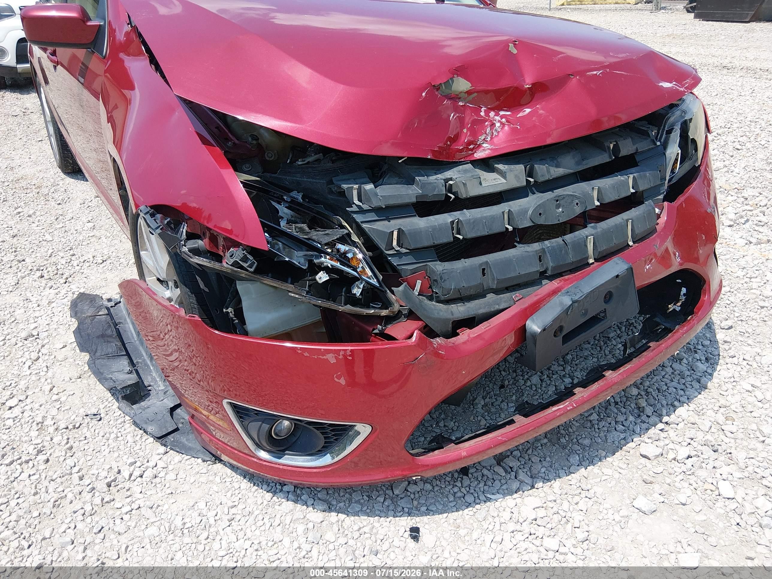 2010 Ford Fusion Sel Maroon vin: 3FAHP0JG3AR158706