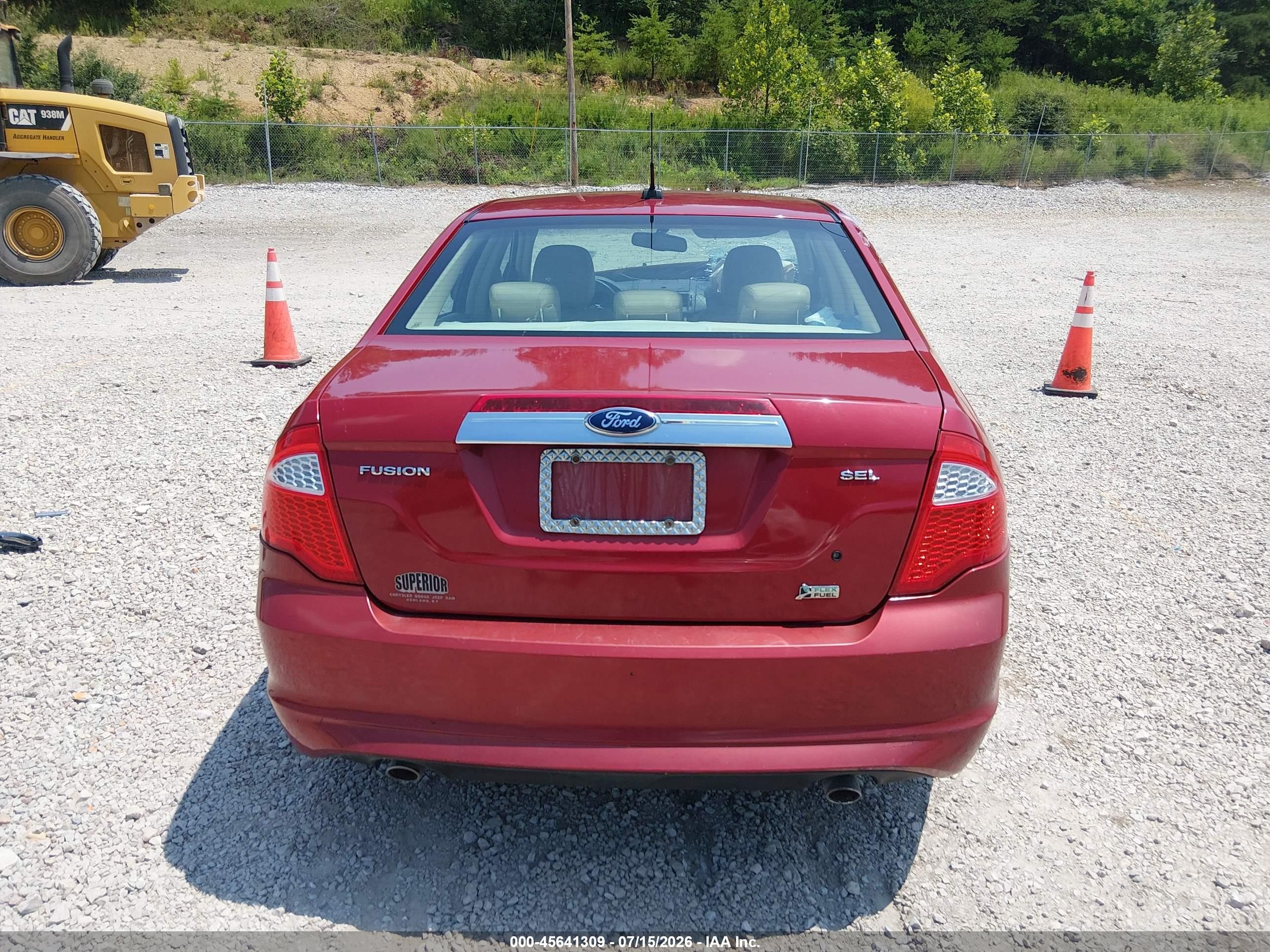 2010 Ford Fusion Sel Maroon vin: 3FAHP0JG3AR158706