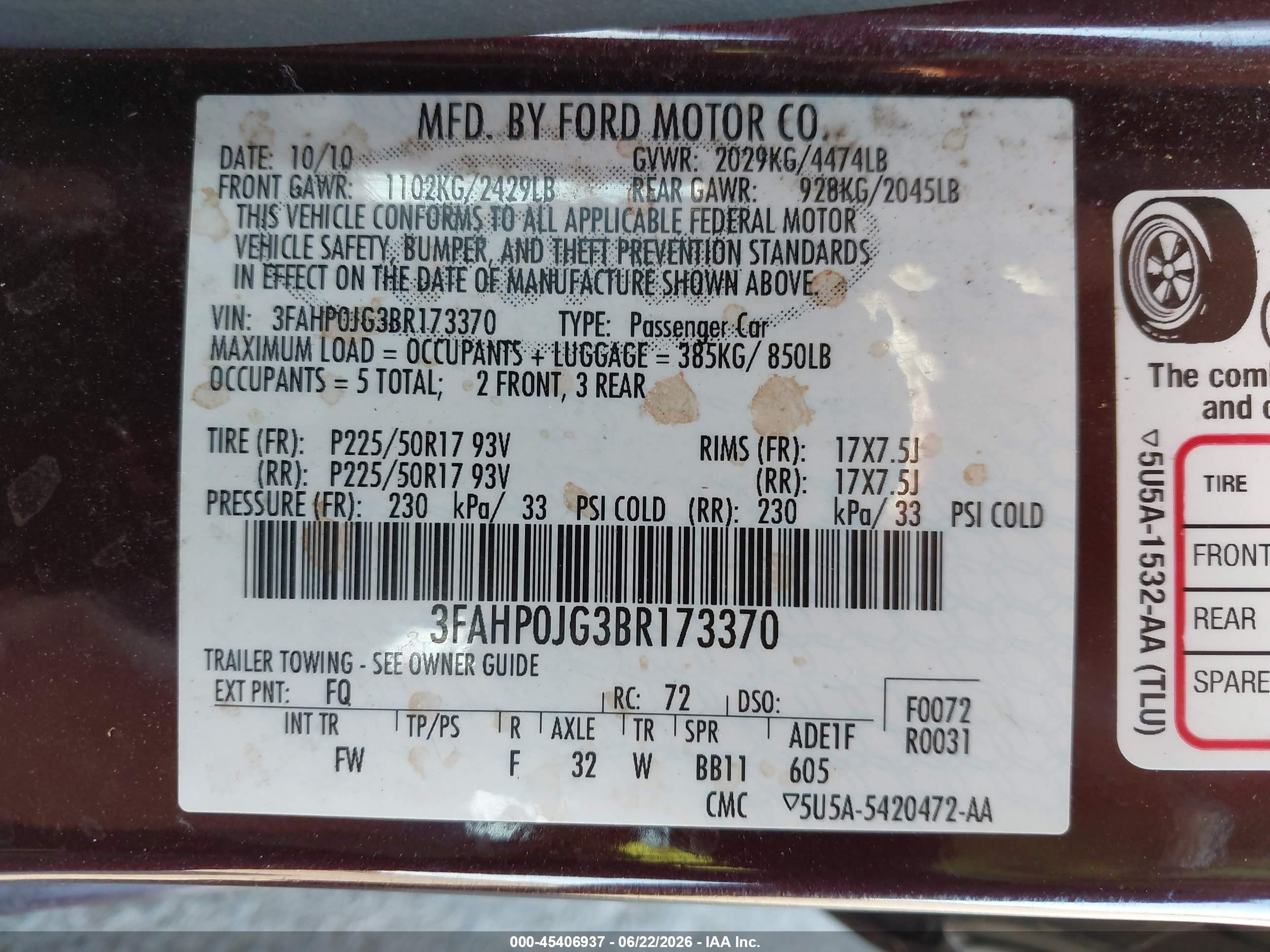 2011 Ford Fusion Sel Фиолетовый vin: 3FAHP0JG3BR173370