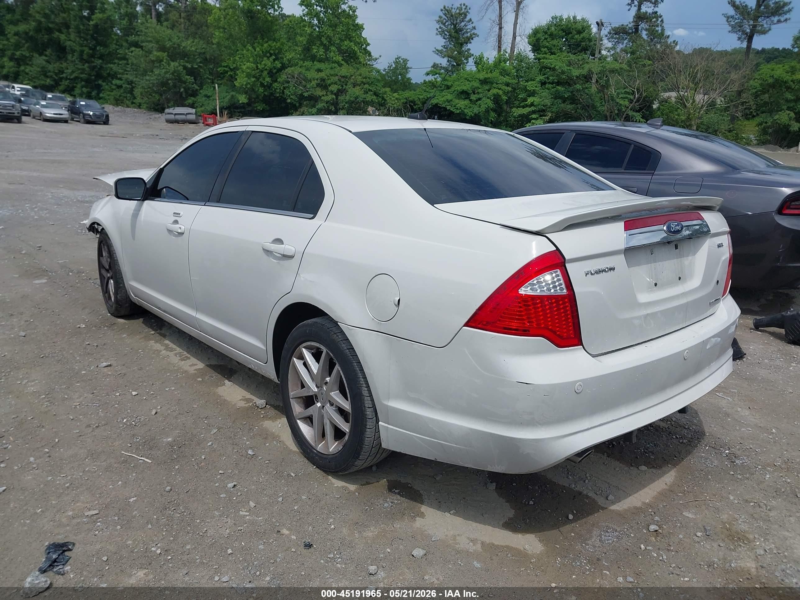 2012 Ford Fusion Sel White vin: 3FAHP0JG3CR293106