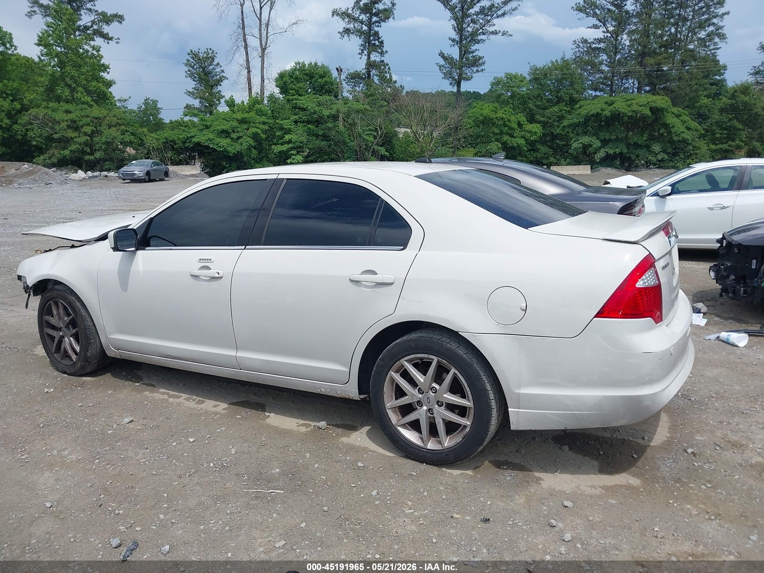 2012 Ford Fusion Sel White vin: 3FAHP0JG3CR293106