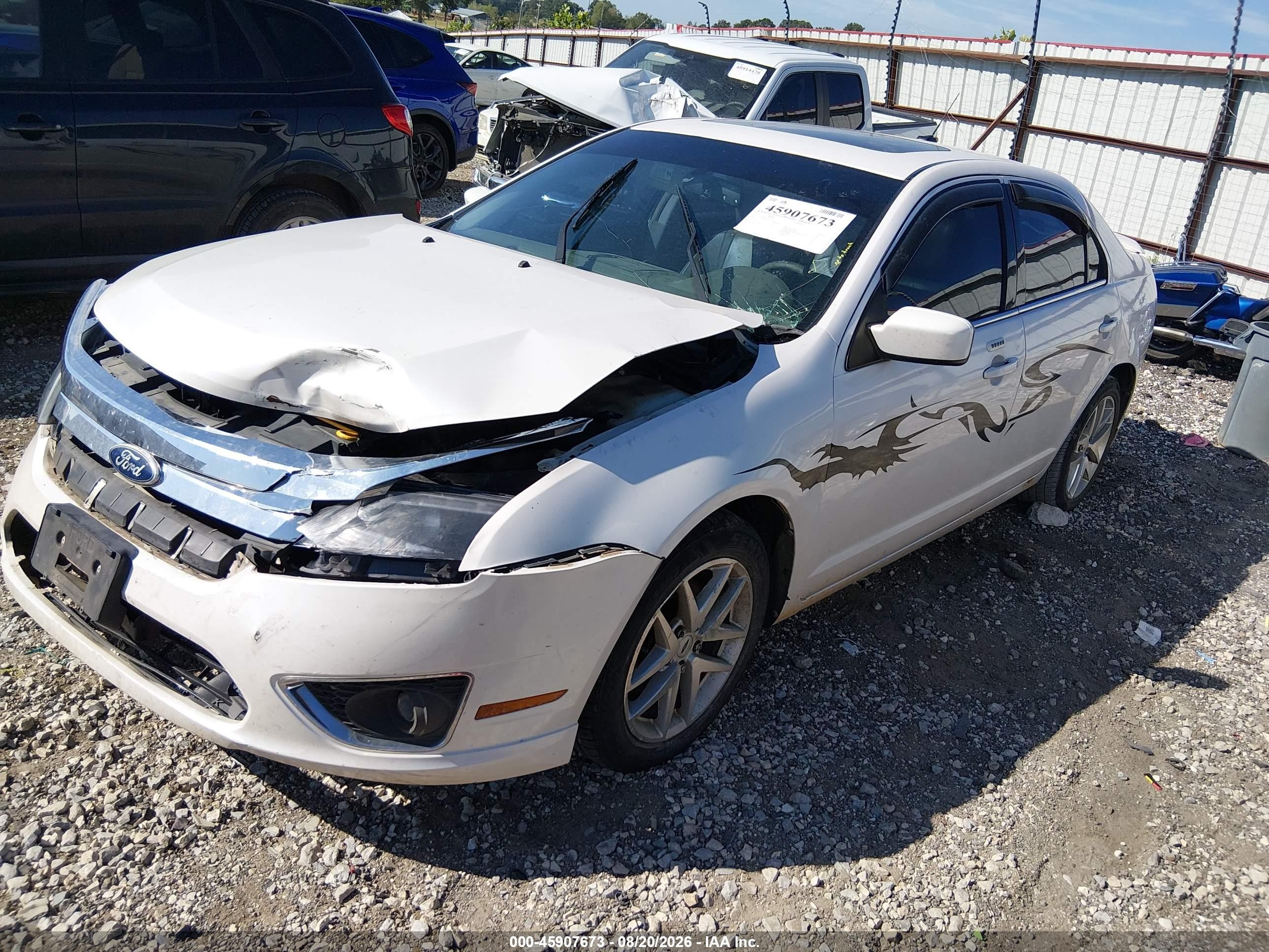 2010 Ford Fusion Sel White vin: 3FAHP0JG6AR345311
