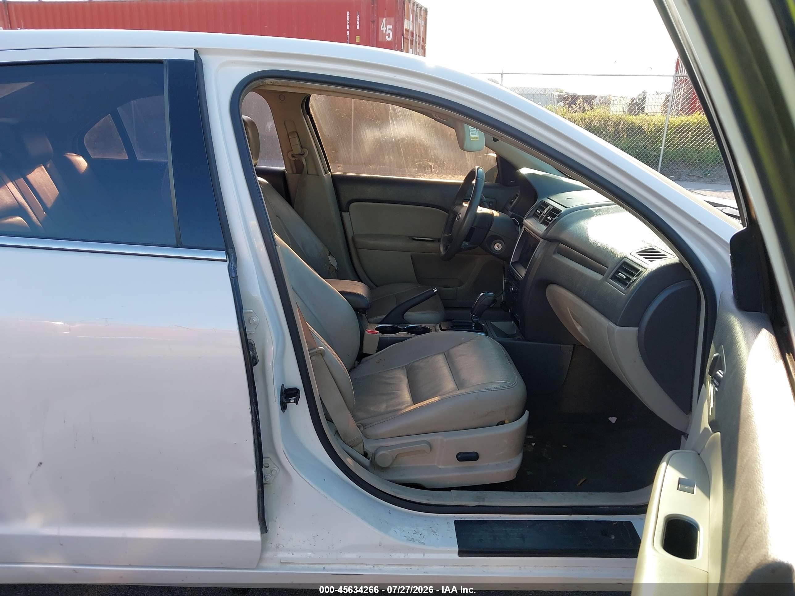 2010 Ford Fusion Sel White vin: 3FAHP0JG7AR232743