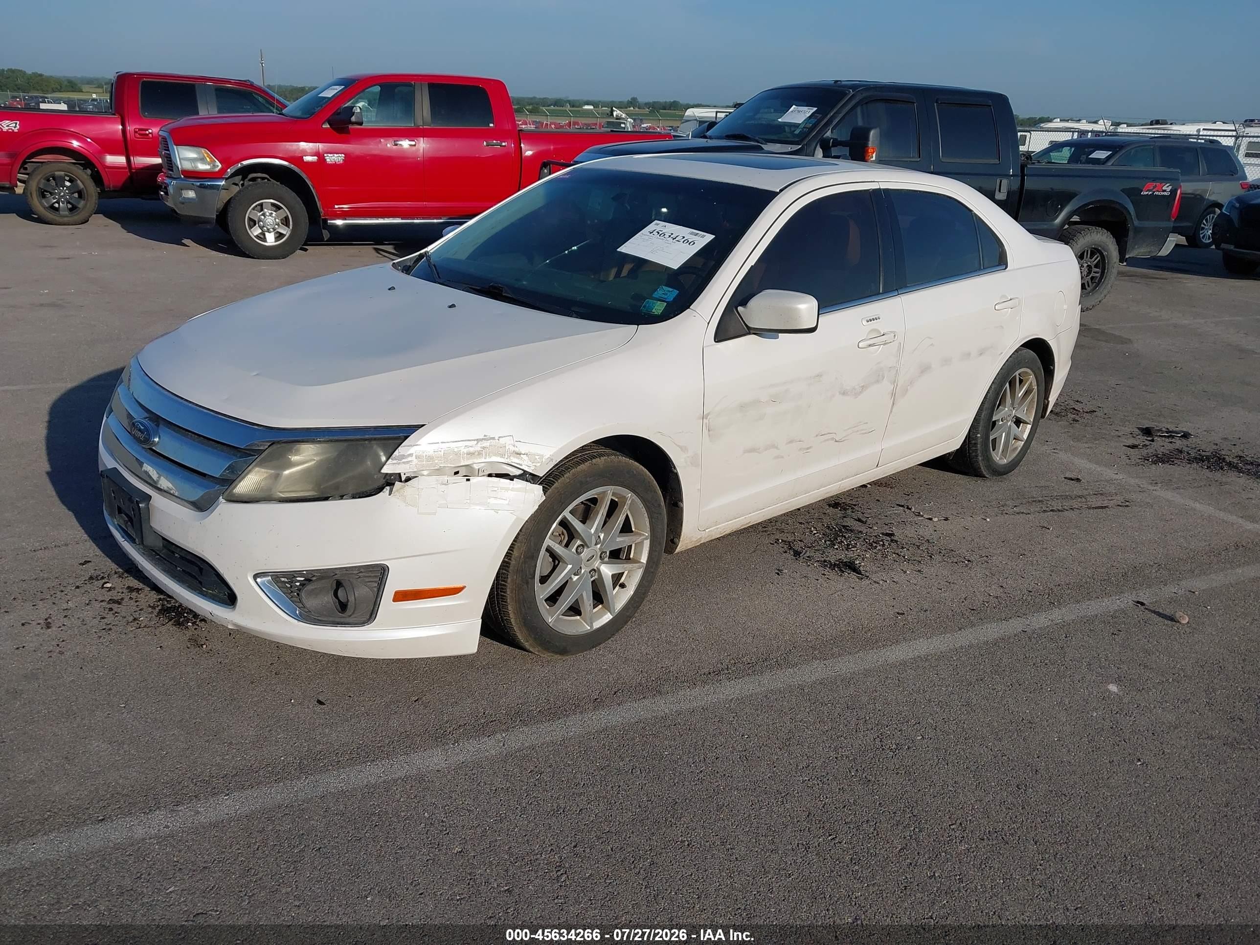 2010 Ford Fusion Sel White vin: 3FAHP0JG7AR232743