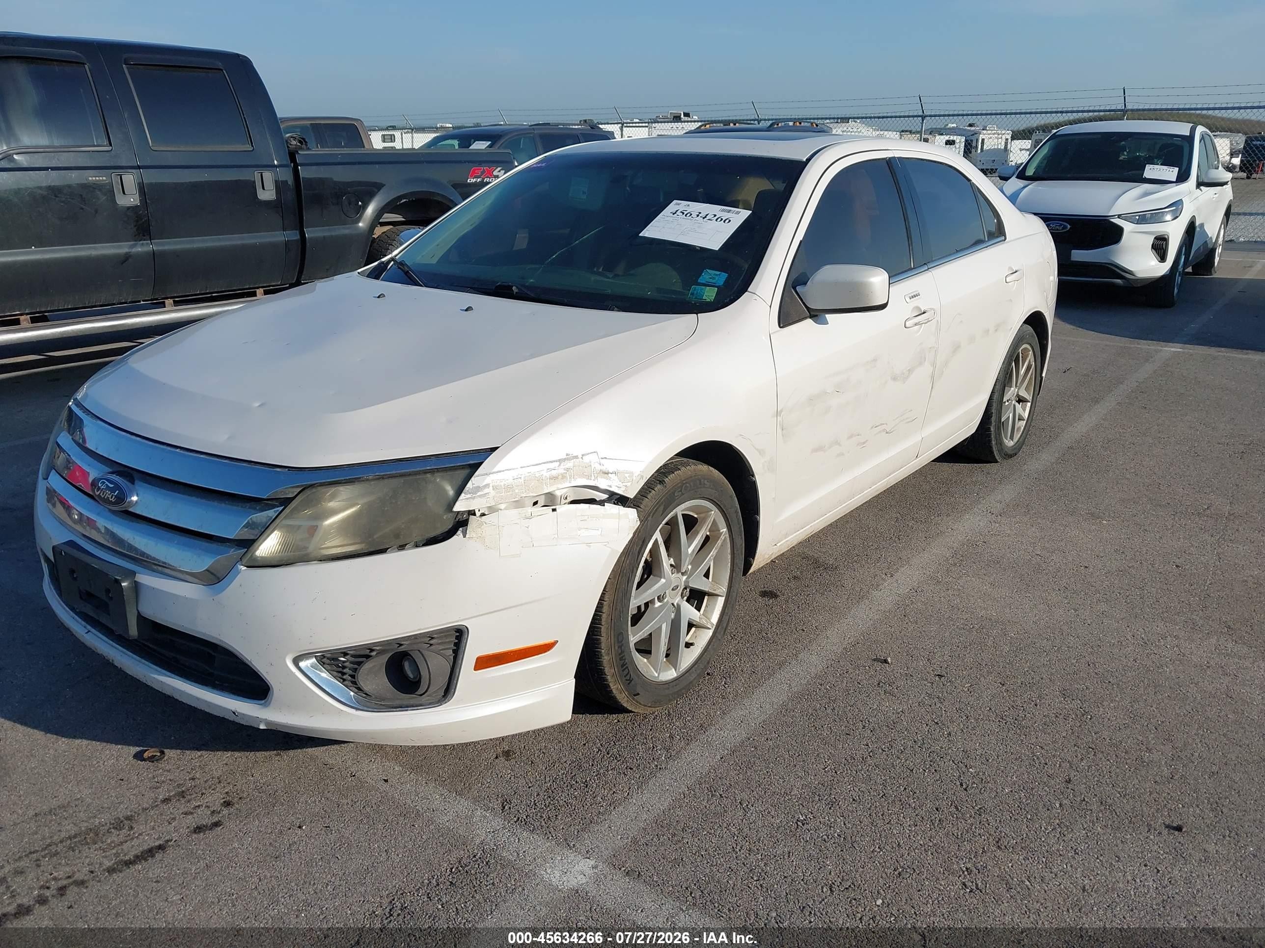 2010 Ford Fusion Sel White vin: 3FAHP0JG7AR232743