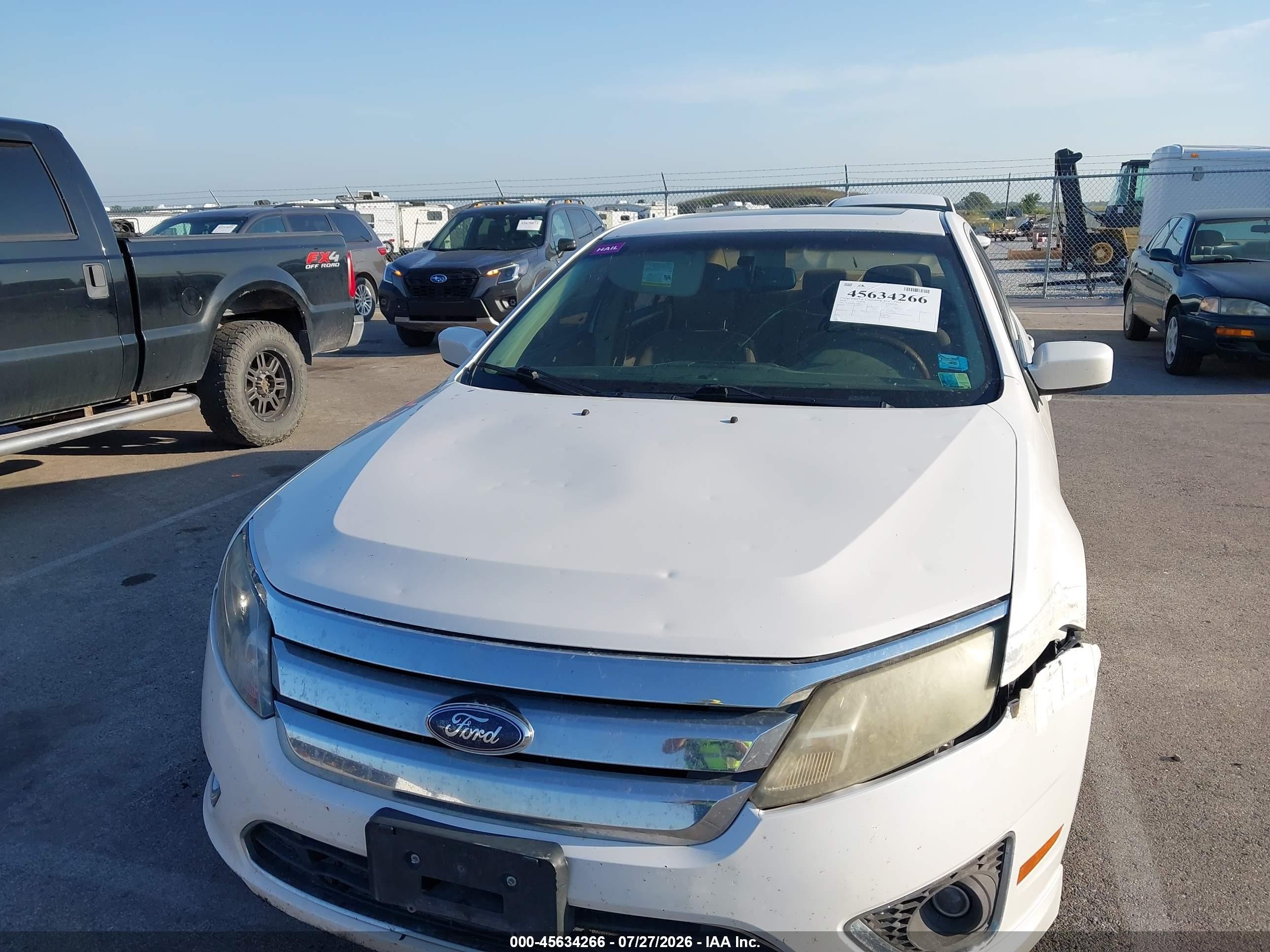 2010 Ford Fusion Sel White vin: 3FAHP0JG7AR232743