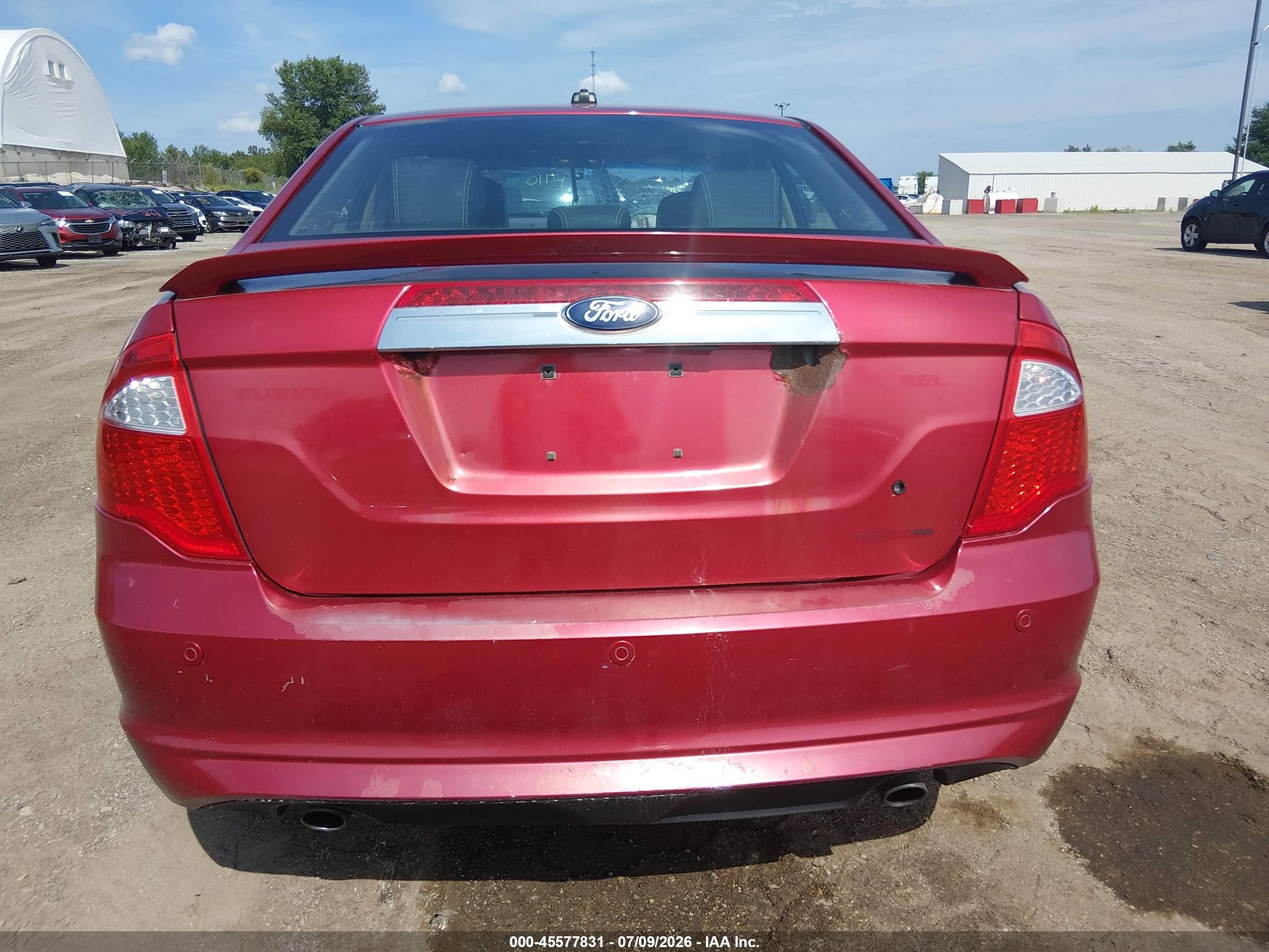 2011 Ford Fusion Sel Red vin: 3FAHP0JG7BR234591