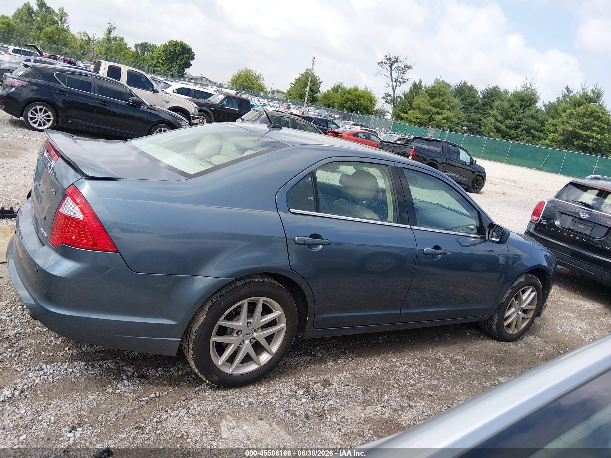 2012 Ford Fusion Sel Light Blue vin: 3FAHP0JG7CR210602