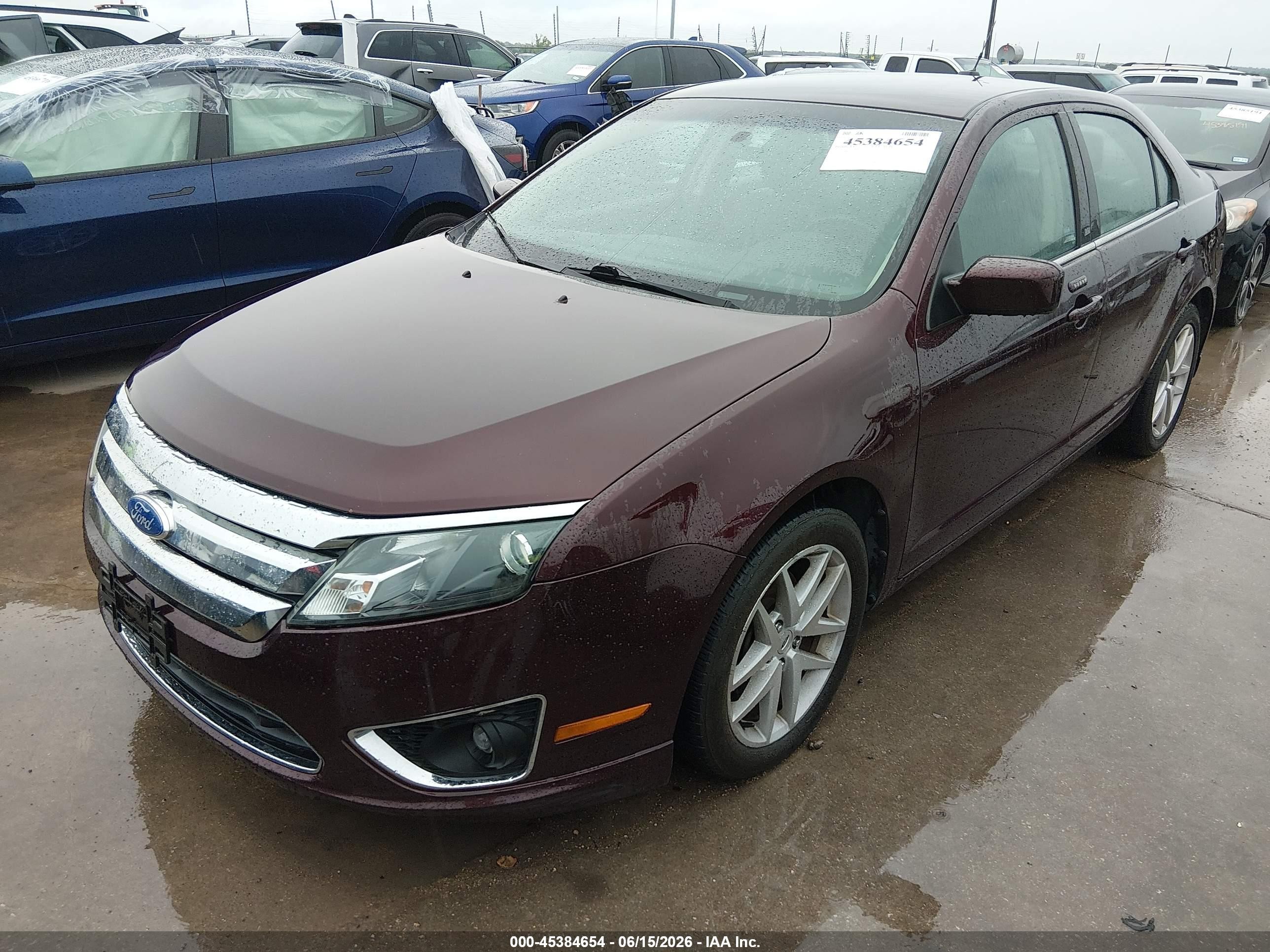 2012 Ford Fusion Sel Burgundy vin: 3FAHP0JG7CR264613