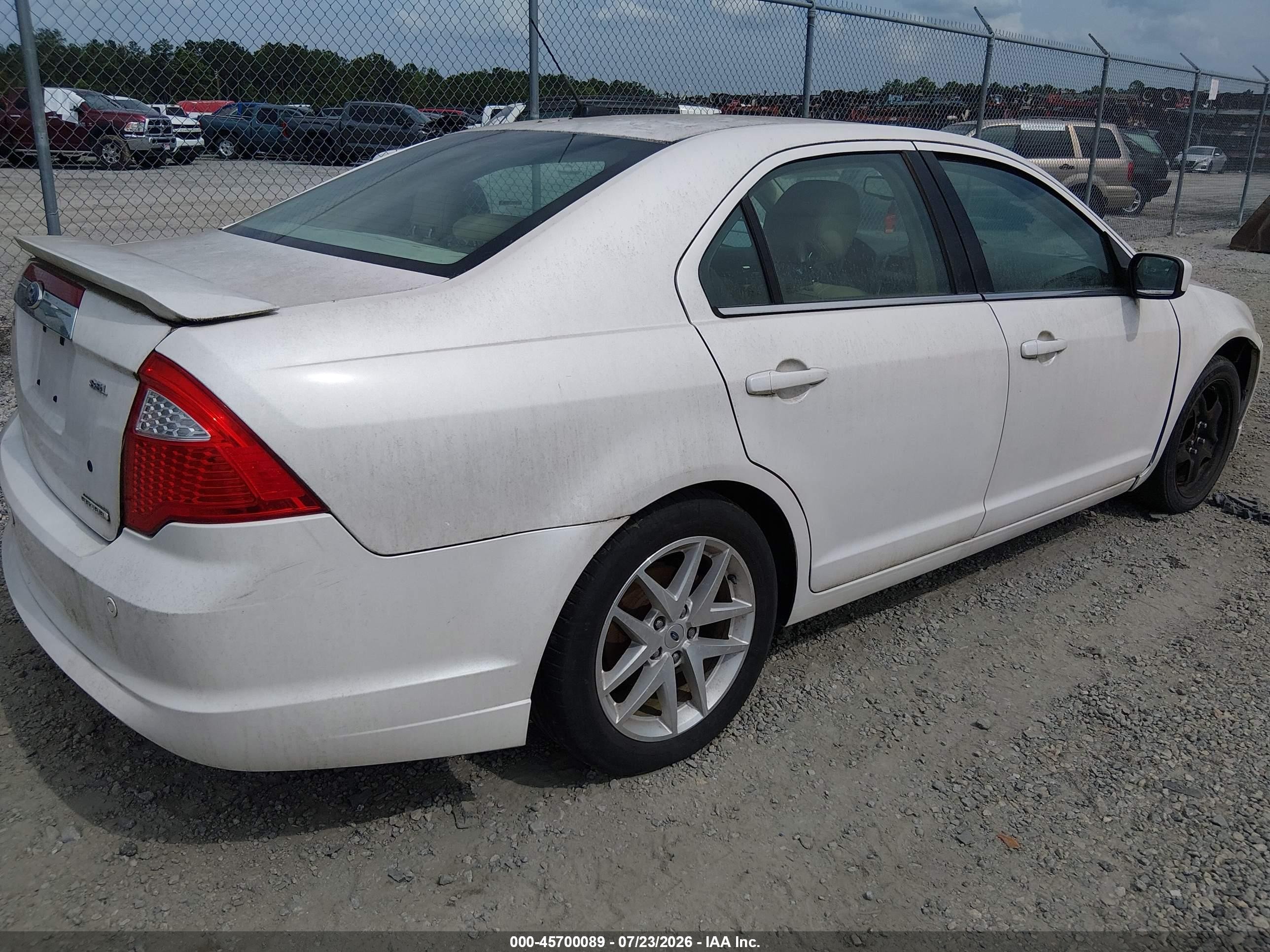2012 Ford Fusion Sel White vin: 3FAHP0JG7CR347362