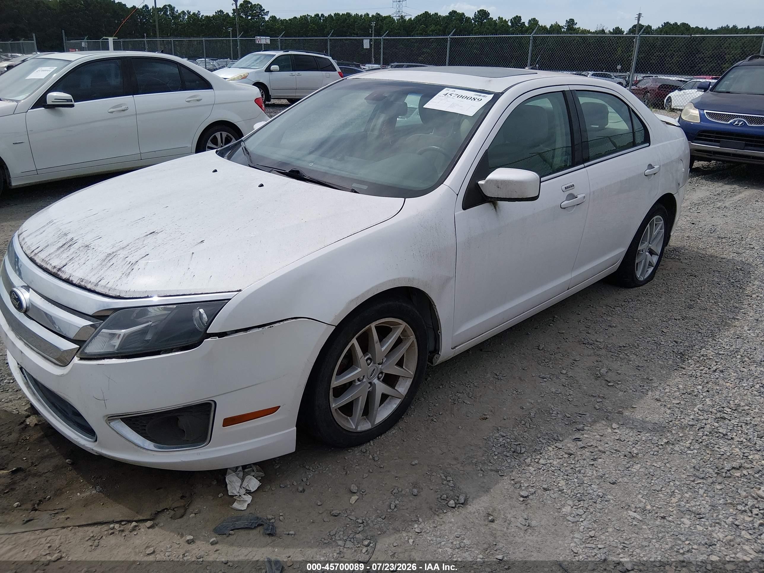 2012 Ford Fusion Sel White vin: 3FAHP0JG7CR347362