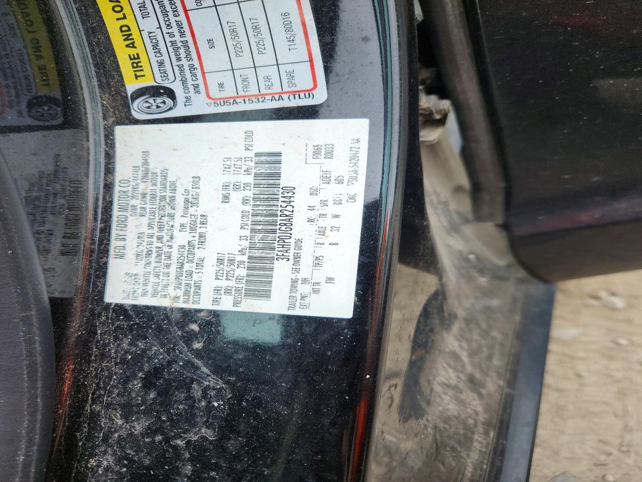 2010 Ford Fusion Sel Black vin: 3FAHP0JG8AR254430