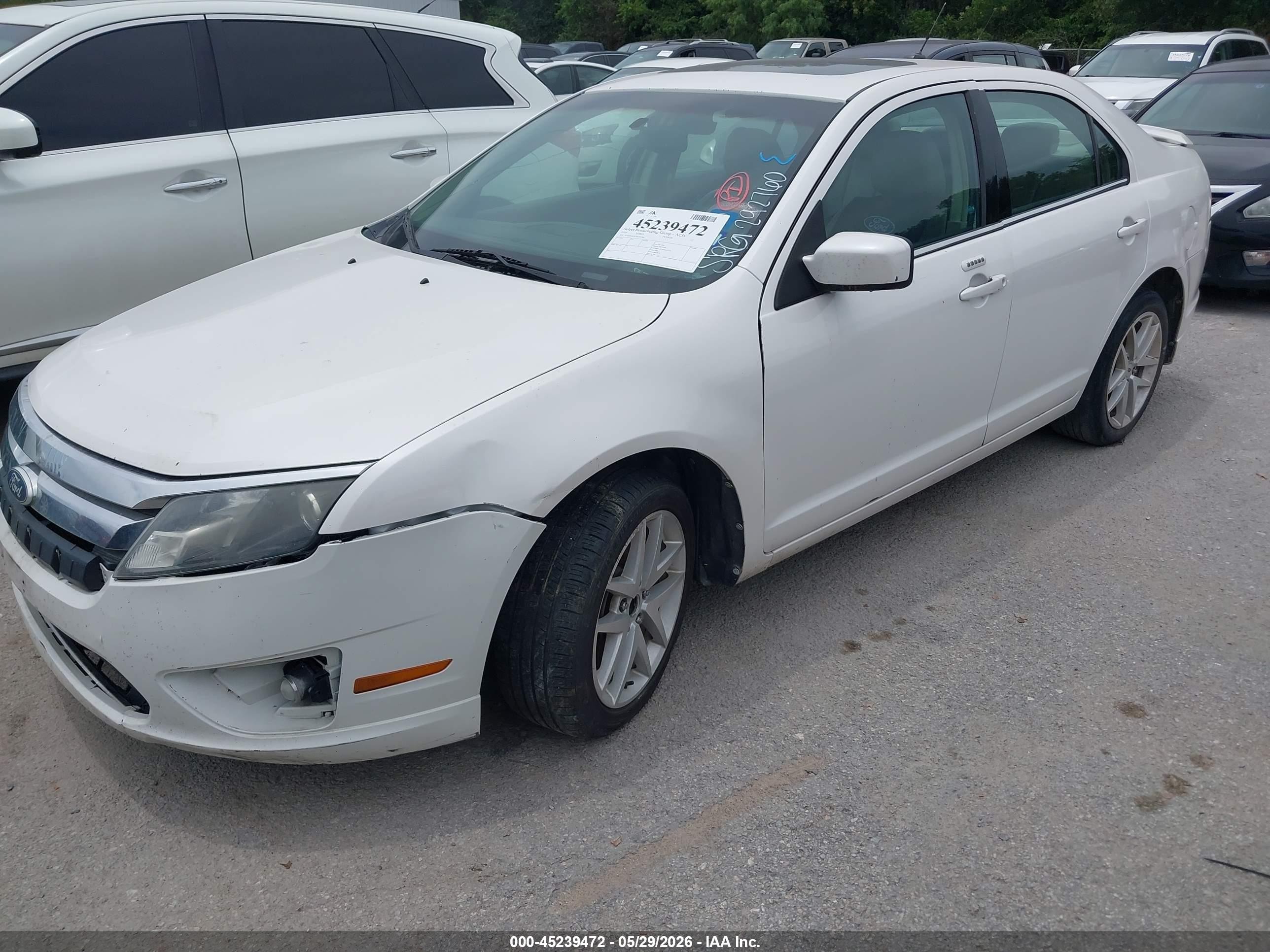 2010 Ford Fusion Sel White vin: 3FAHP0JGXAR292760