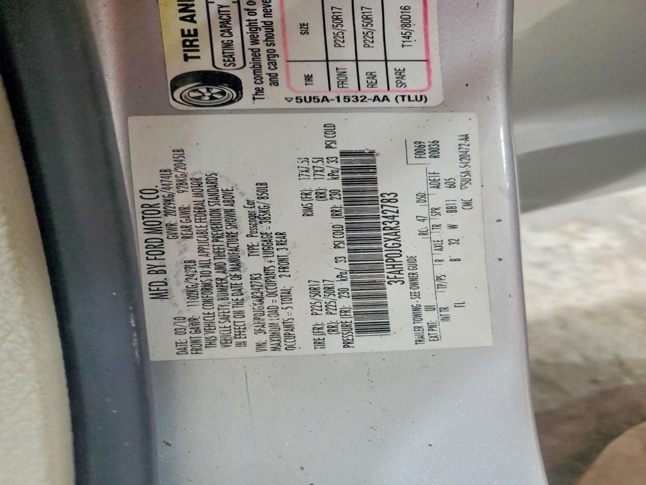 2010 Ford Fusion Sel Серебряный vin: 3FAHP0JGXAR342783