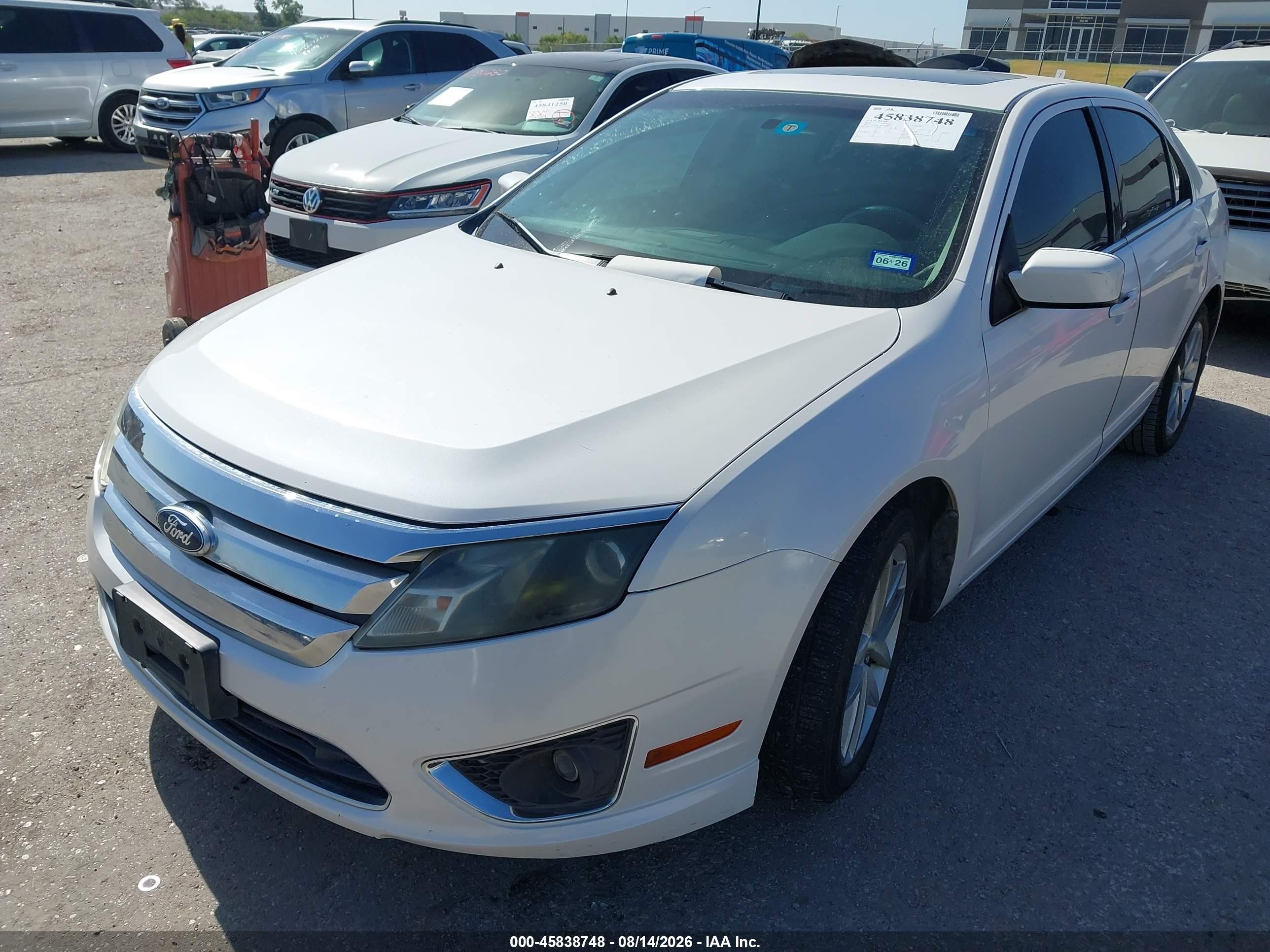 2010 Ford Fusion Sel White vin: 3FAHP0JGXAR392681