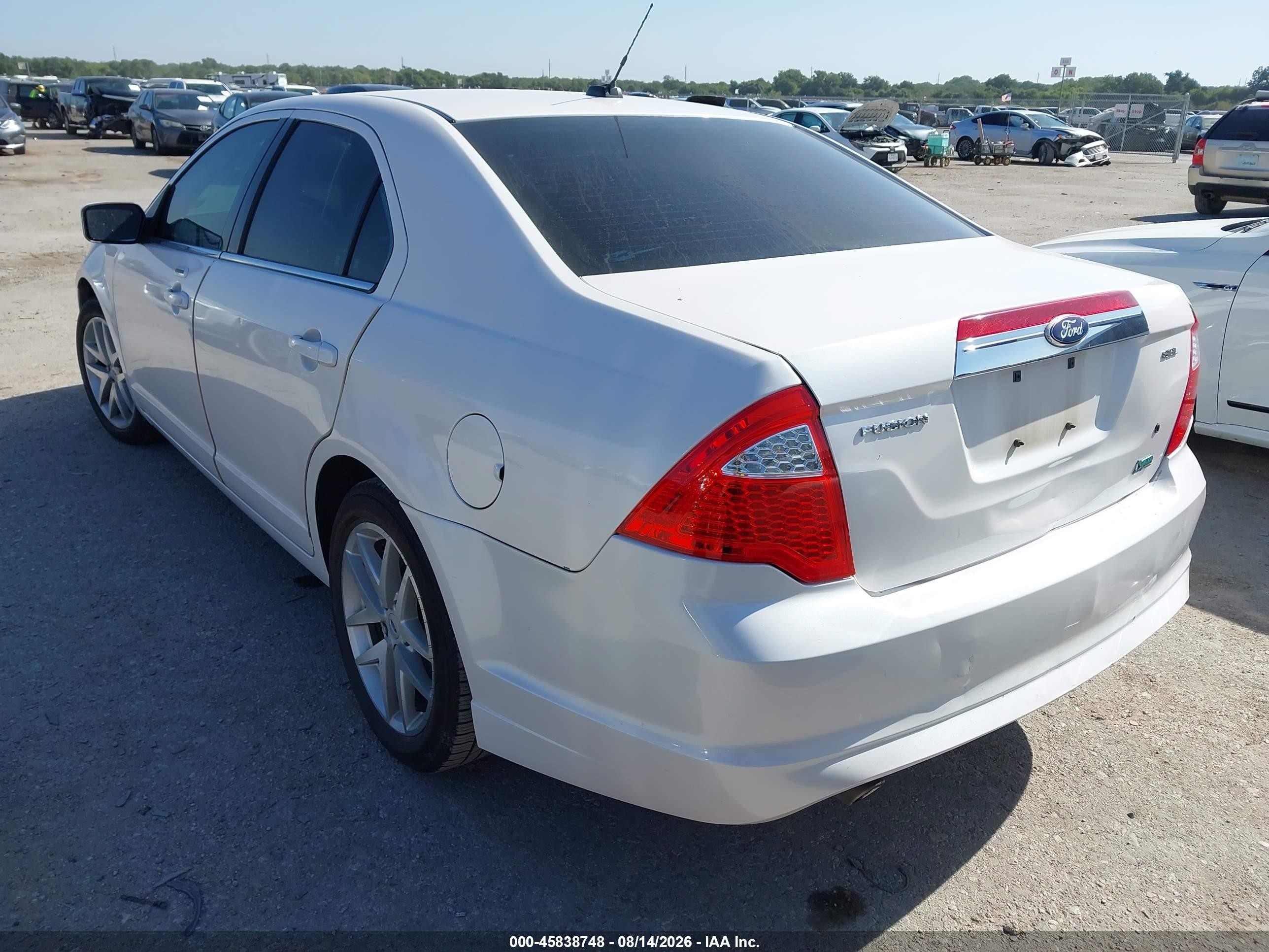 2010 Ford Fusion Sel White vin: 3FAHP0JGXAR392681
