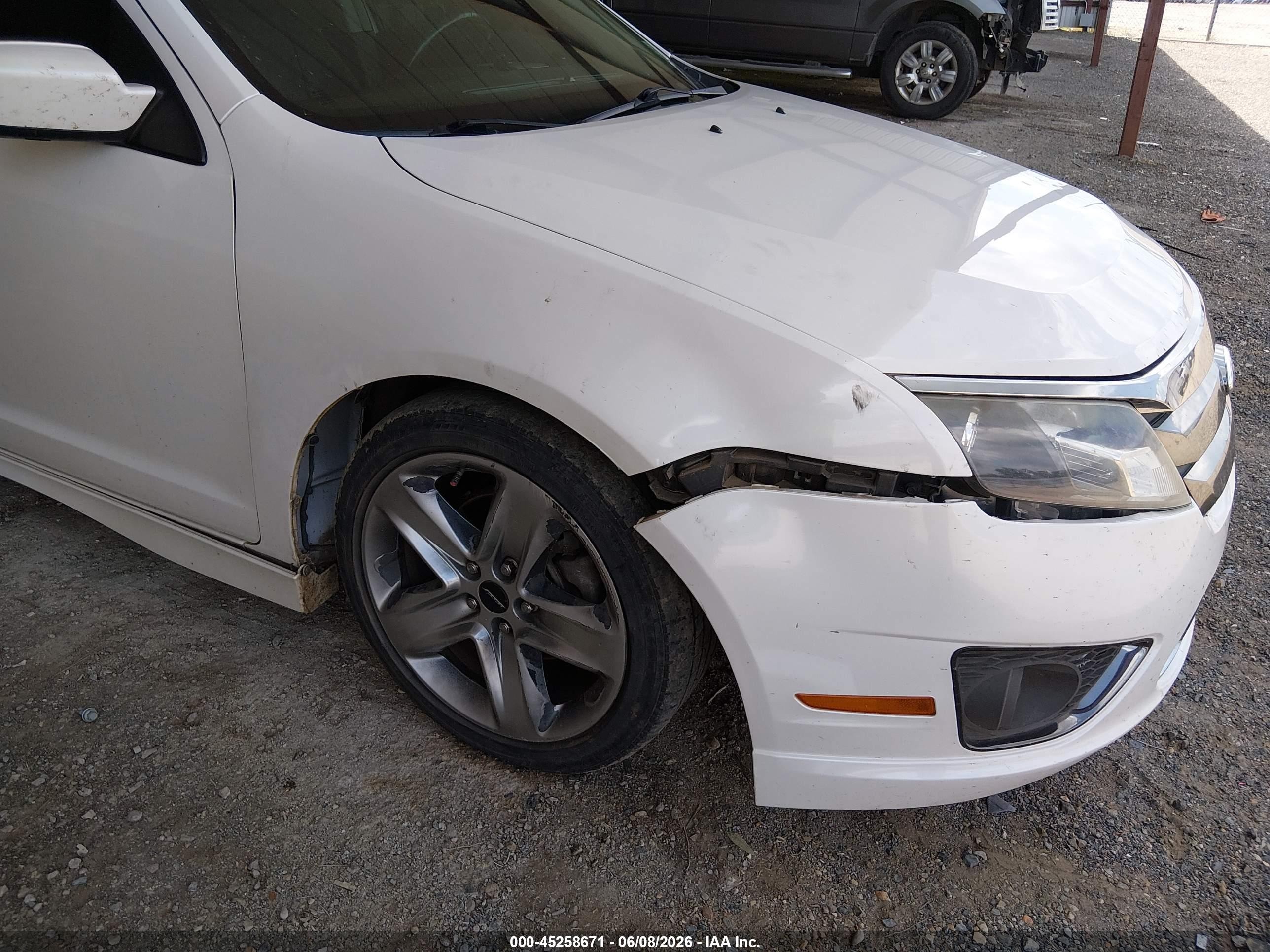2012 Ford Fusion Sport White vin: 3FAHP0KC0CR310455