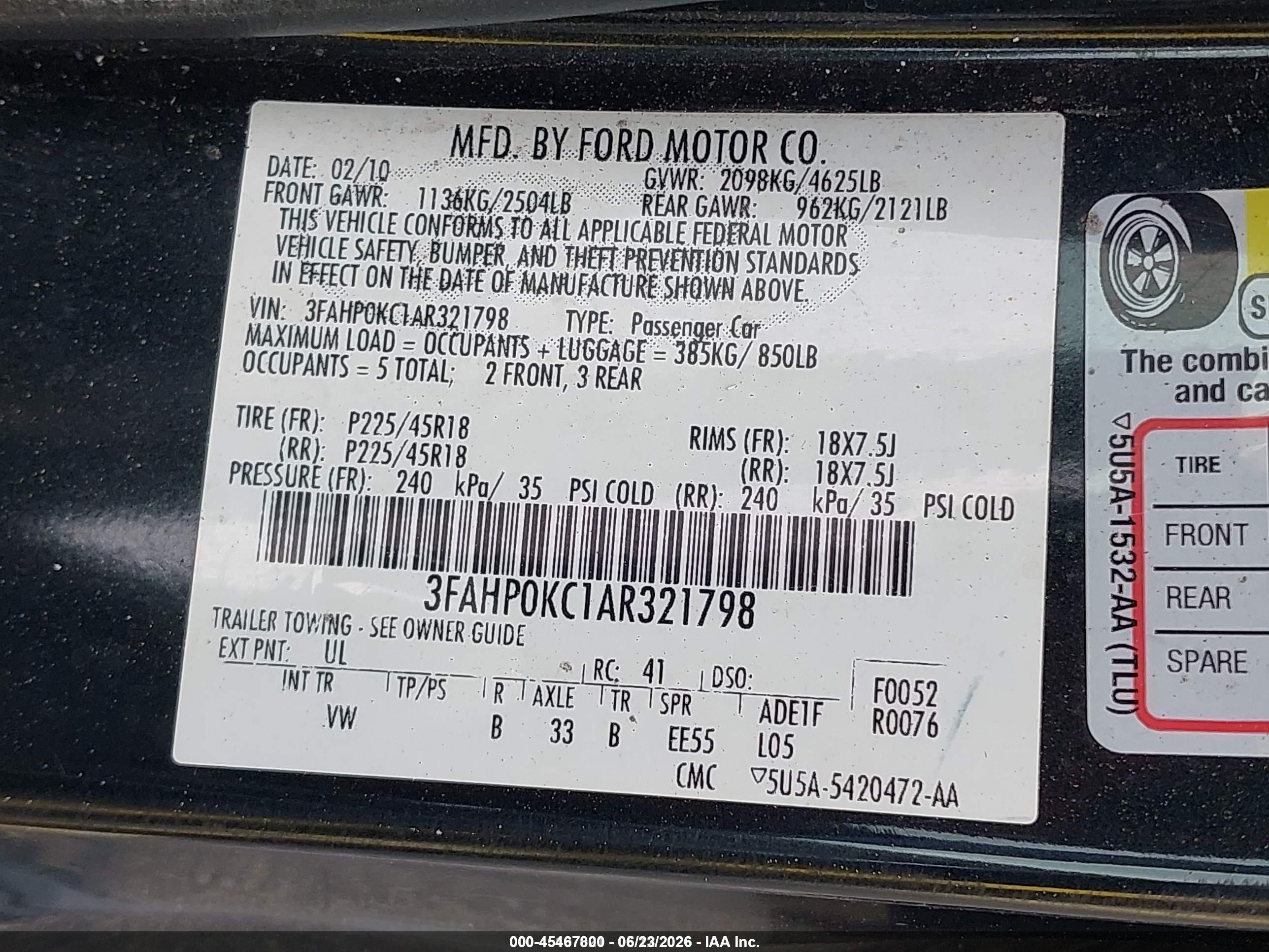 2010 Ford Fusion Sport Gray vin: 3FAHP0KC1AR321798
