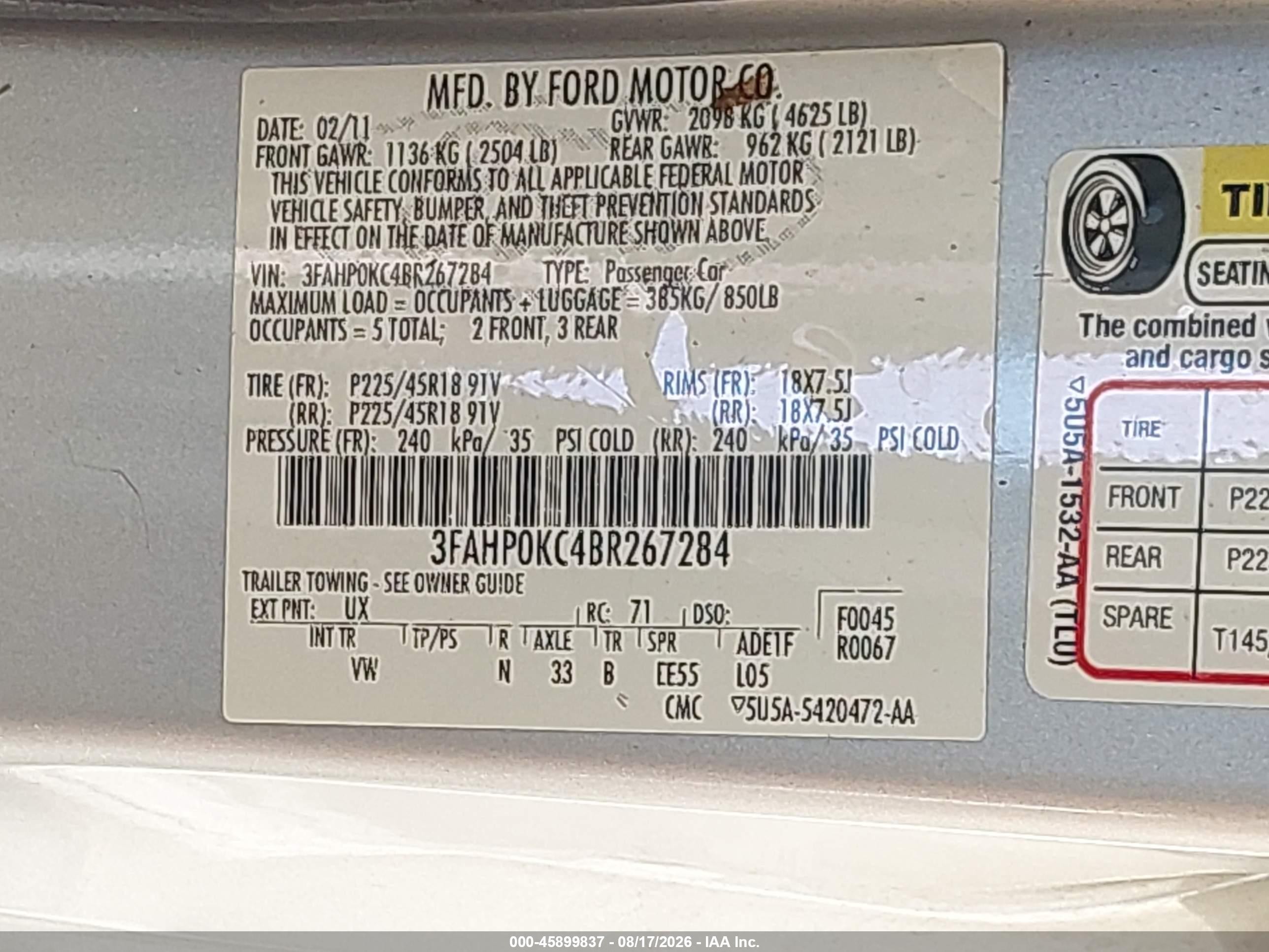 2011 Ford Fusion Sport Серебряный vin: 3FAHP0KC4BR267284