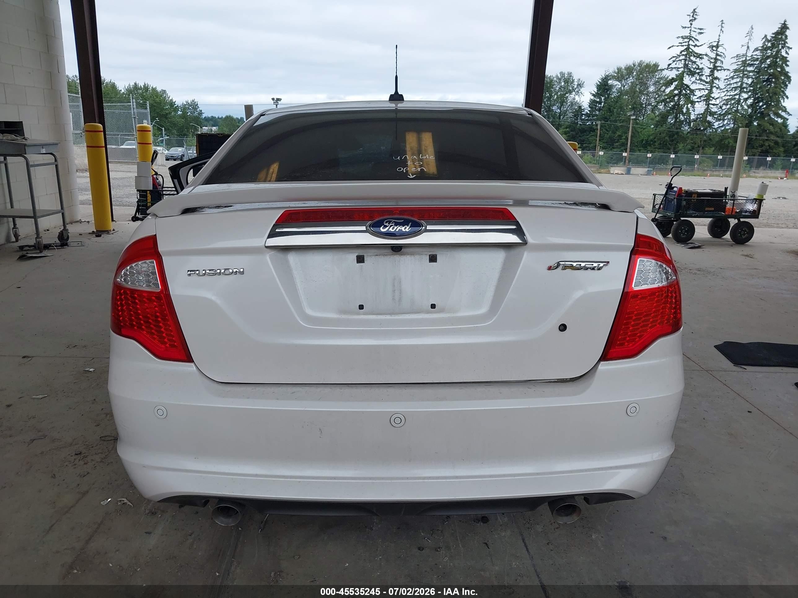 2012 Ford Fusion Sport White vin: 3FAHP0KC4CR438889