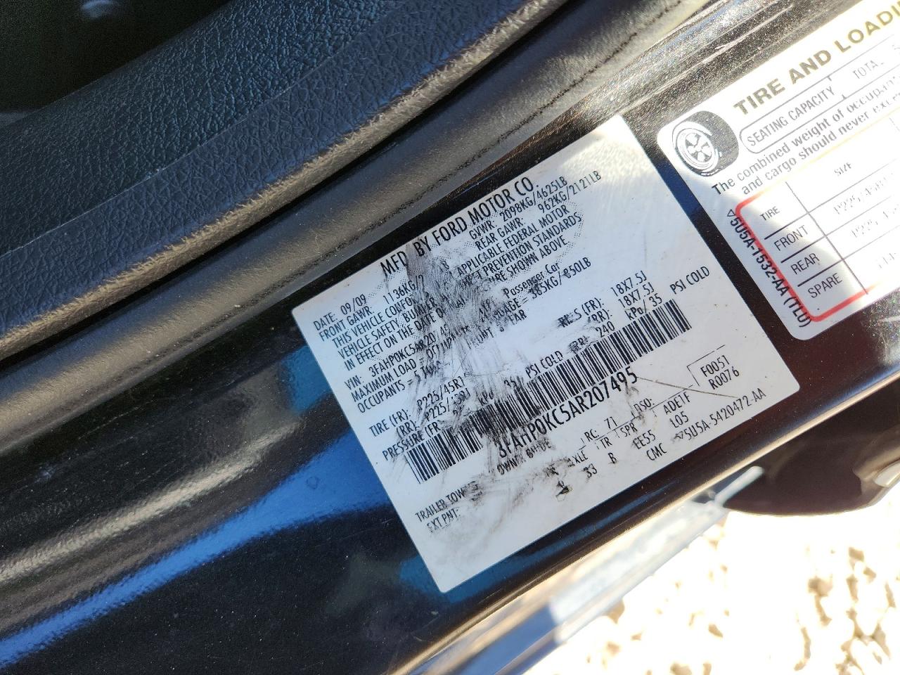 2010 Ford Fusion Sport Black vin: 3FAHP0KC5AR207495