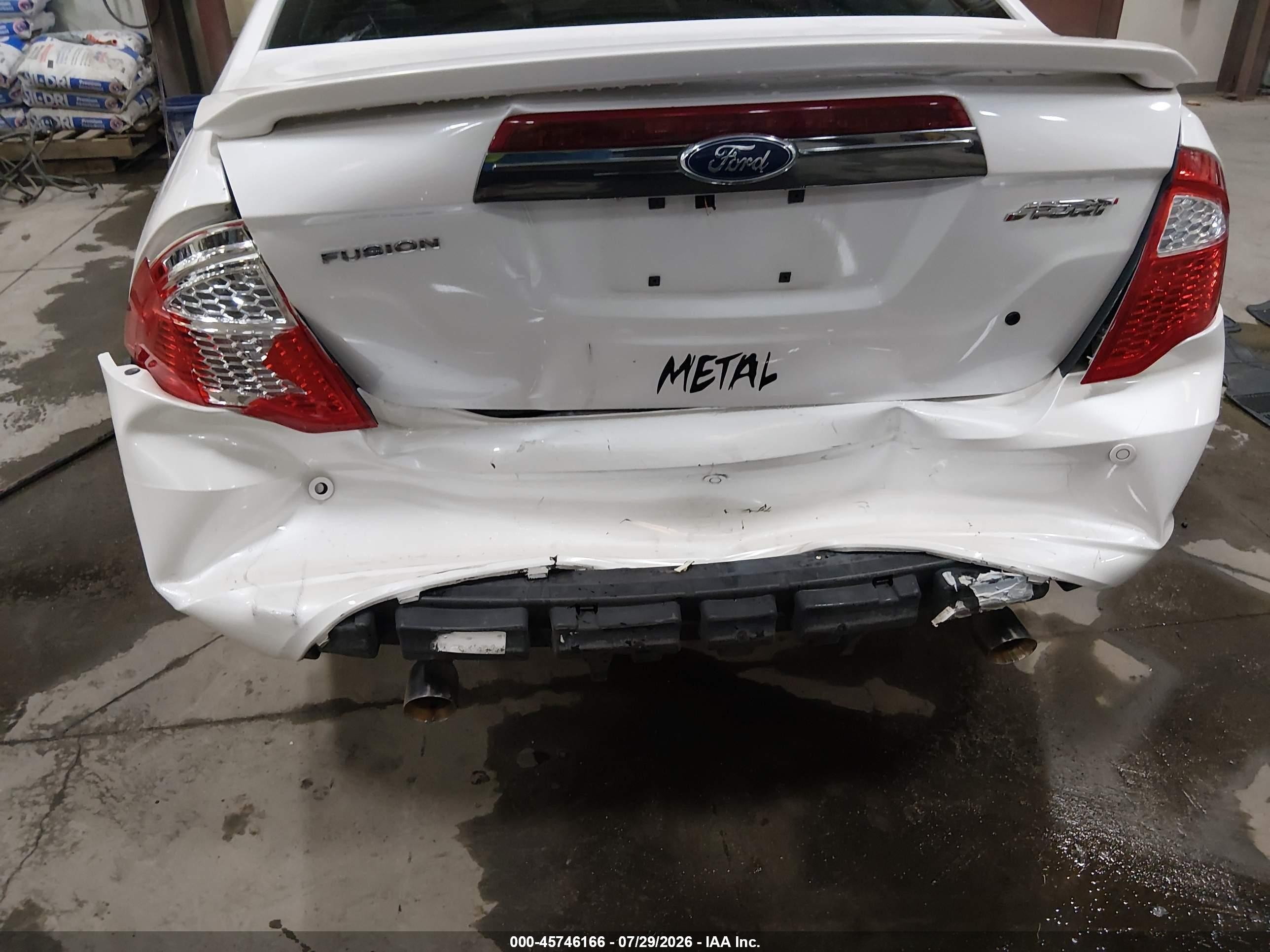 2012 Ford Fusion Sport White vin: 3FAHP0KC6CR193321