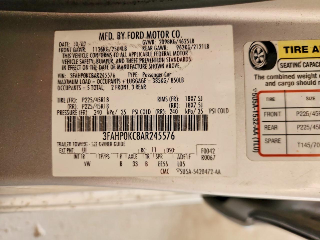 2010 Ford Fusion Sport Silver vin: 3FAHP0KC8AR245576