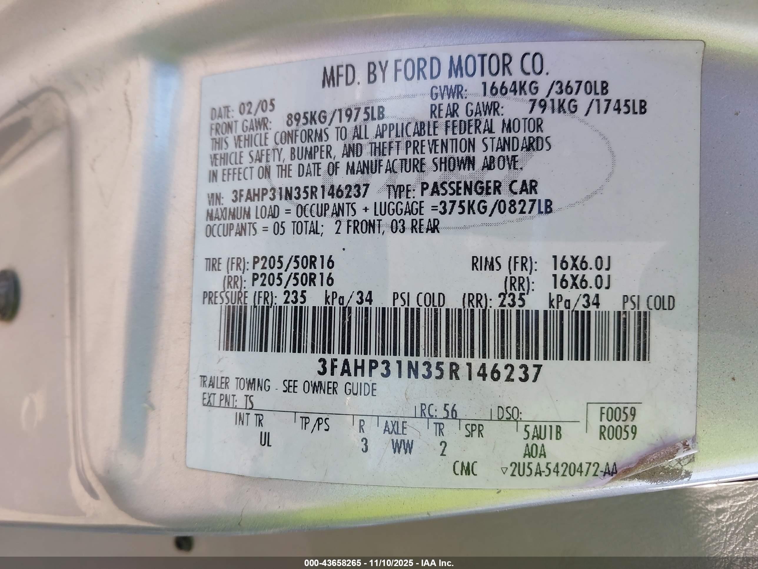 2005 Ford Focus Zx3 Silver vin: 3FAHP31N35R146237