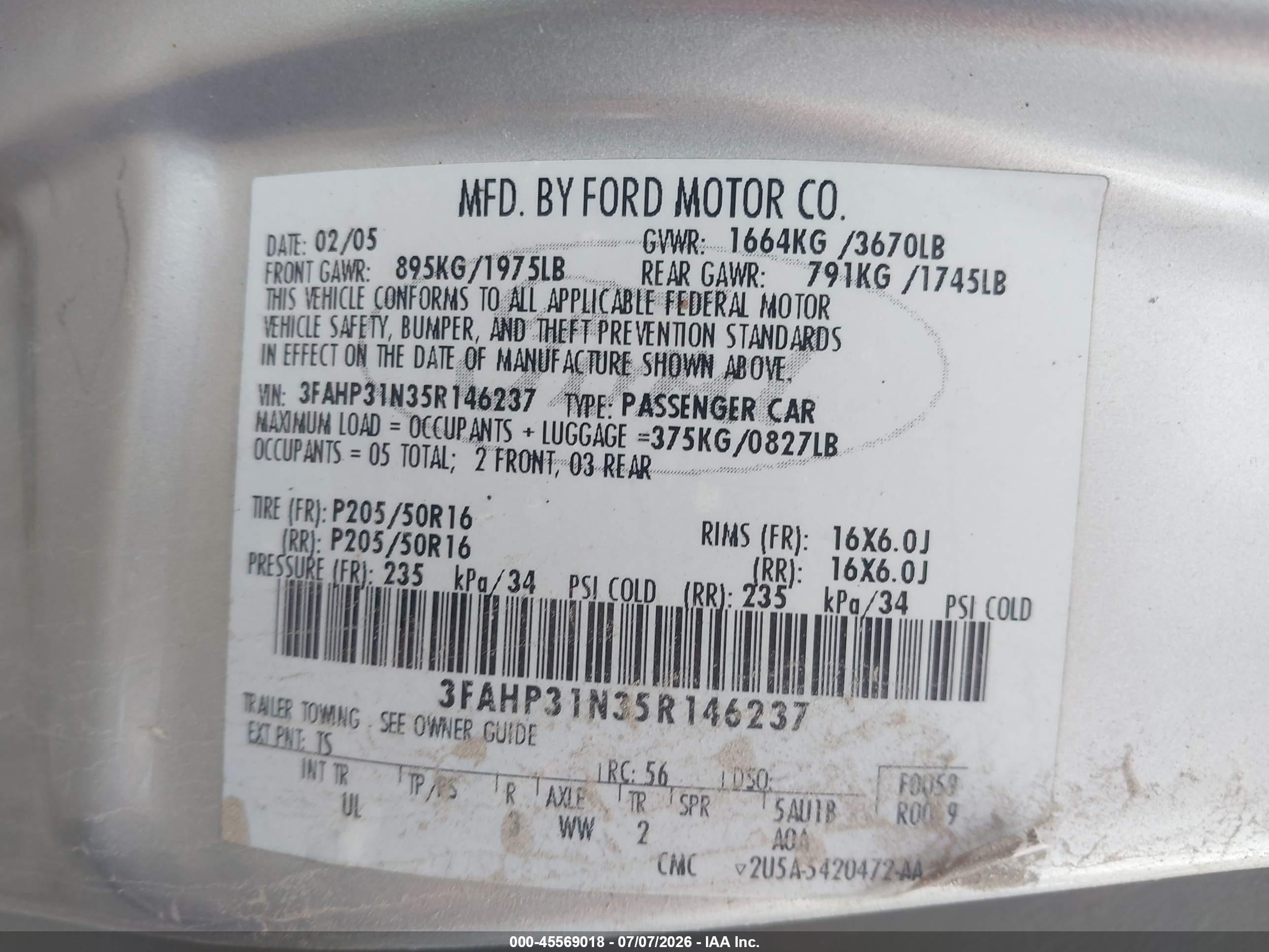 2005 Ford Focus Zx3 Серебряный vin: 3FAHP31N35R146237
