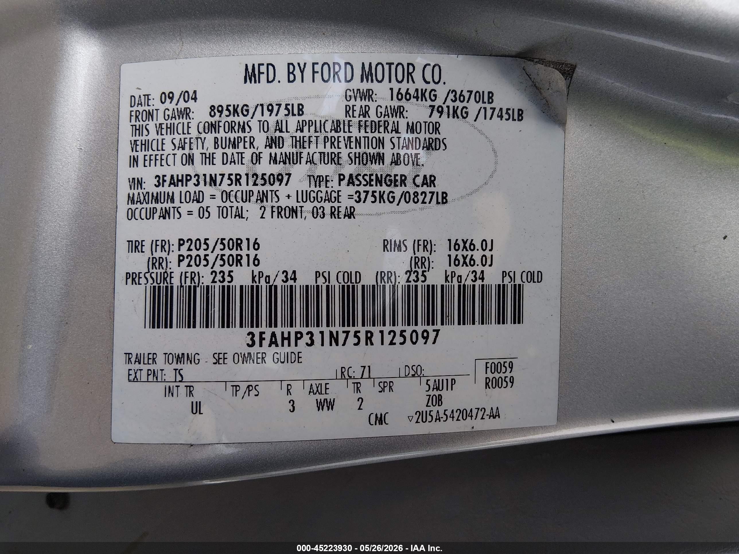 2005 Ford Focus Zx3 Серебряный vin: 3FAHP31N75R125097