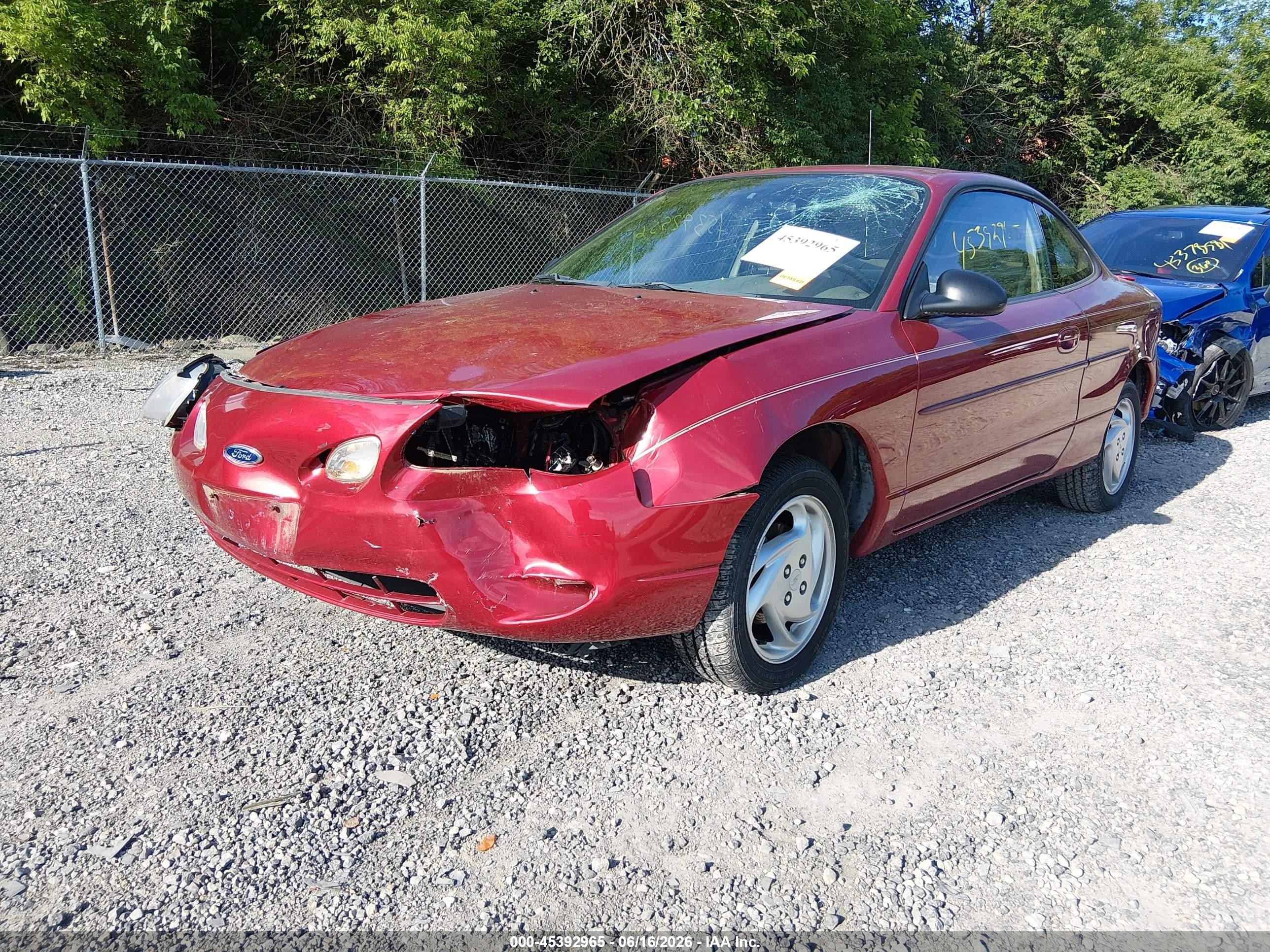 2000 Ford Escort Zx2 Red vin: 3FAKP1130YR155488