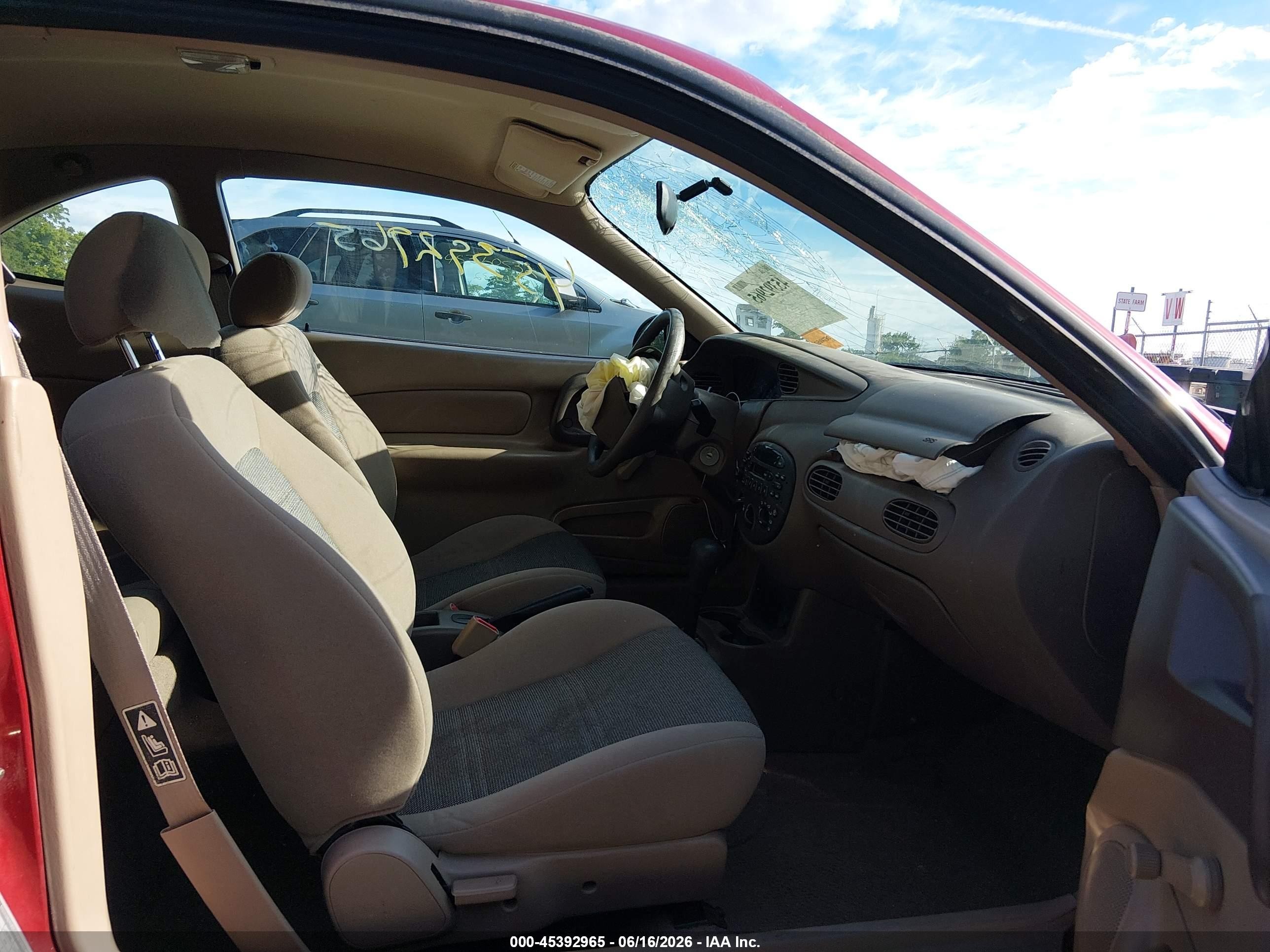 2000 Ford Escort Zx2 Red vin: 3FAKP1130YR155488