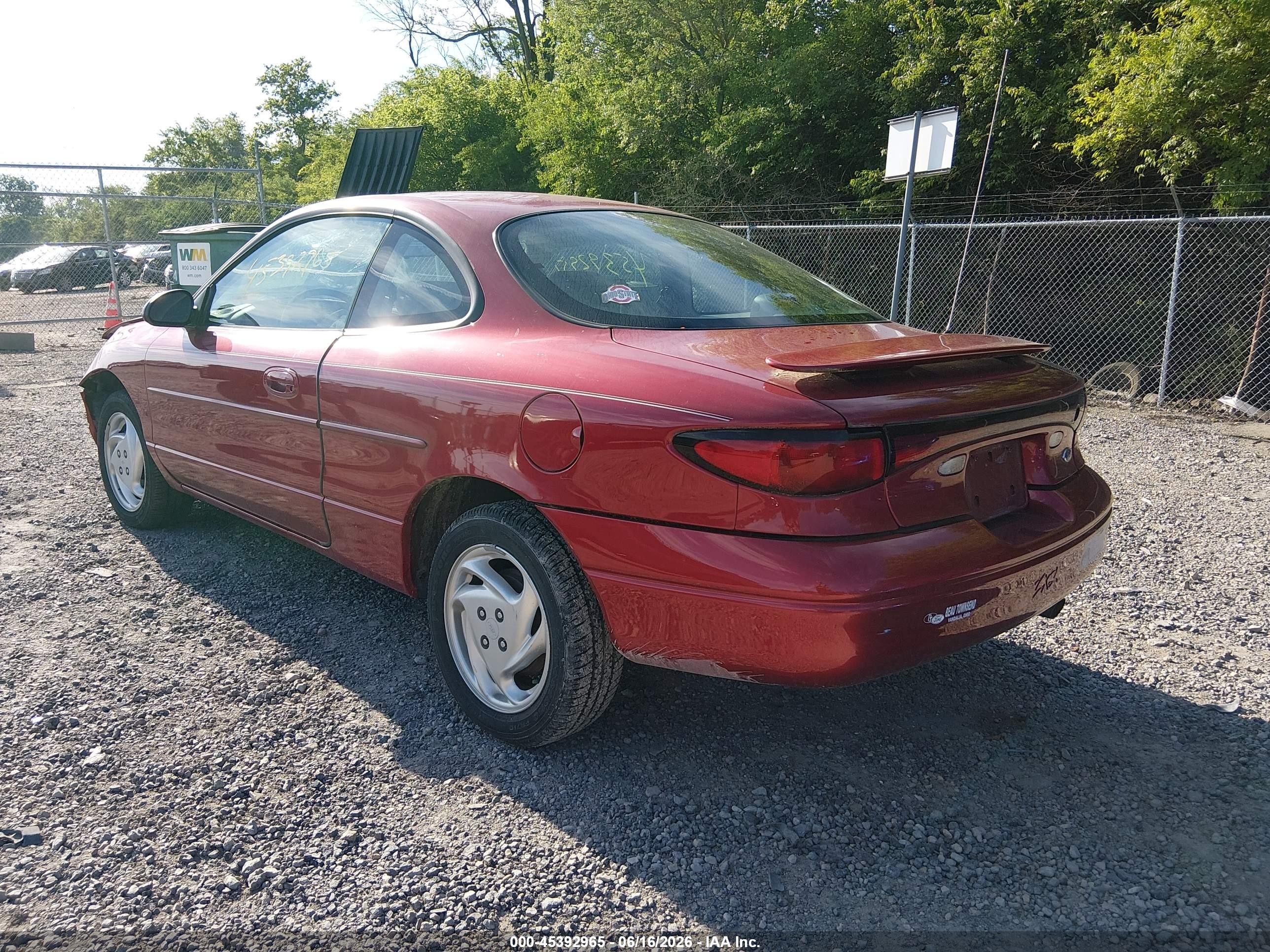 2000 Ford Escort Zx2 Red vin: 3FAKP1130YR155488